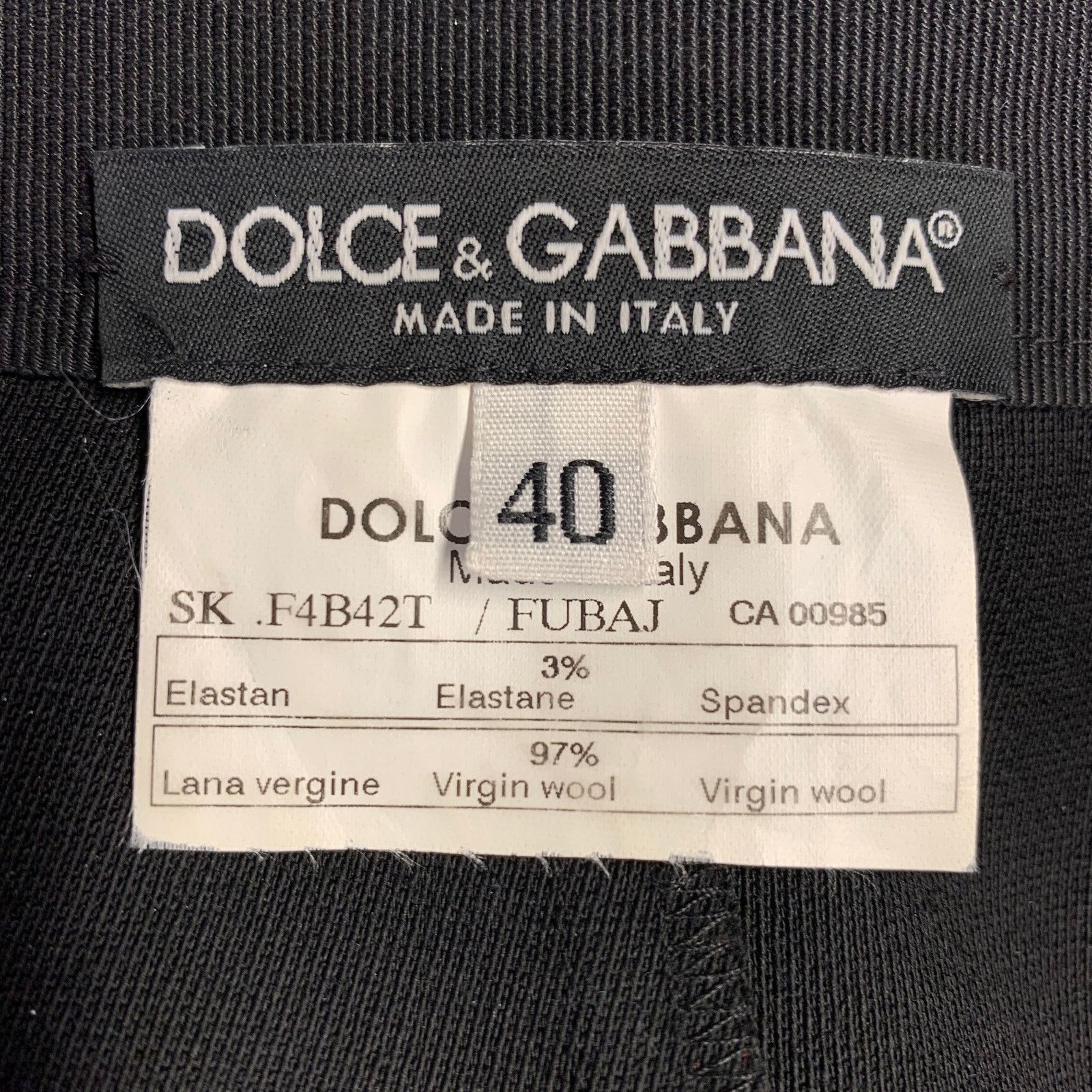 Dolce & Gabbana Size 4 Black Virgin Wool Blend Reverse Seams Skirt Size 27" / US 4 / IT 40 - 4 Thumbnail