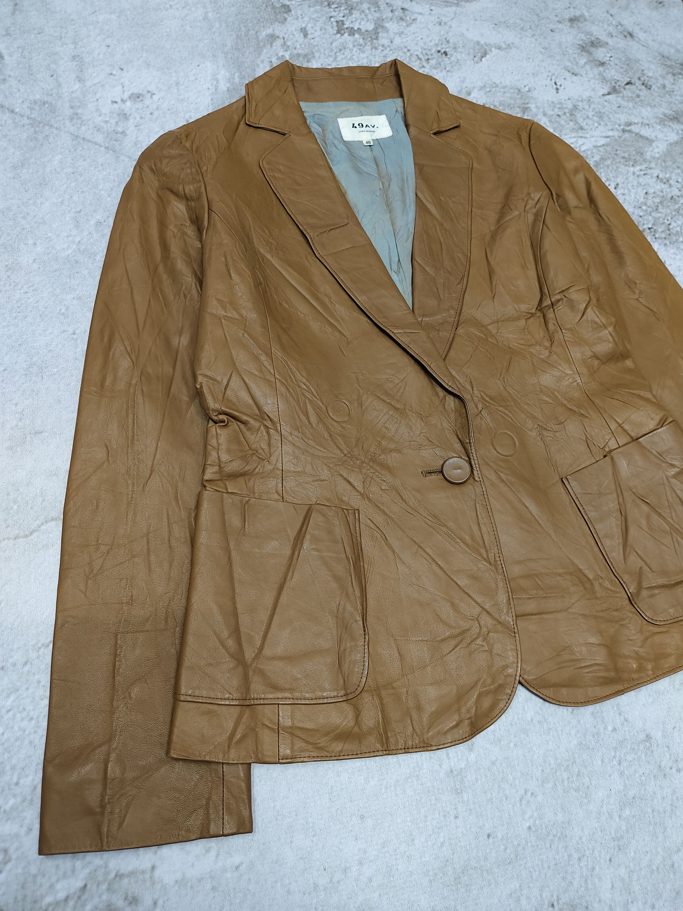 Junko Shimada 49AV Junko Shimada-Minimalist Sheepskin Leather Blazer Jacke Size M / US 6-8 / IT 42-44 - 6 Thumbnail