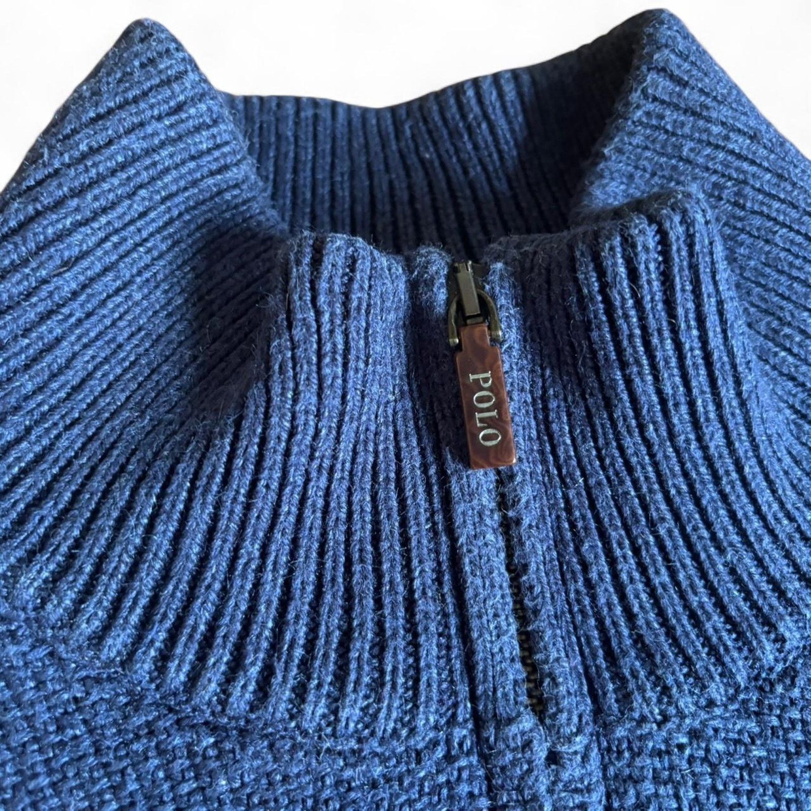 Polo Ralph Lauren Vintage Polo by Ralph Lauren Navy Blue 3/4 Zip Sweater Large Size US L / EU 52-54 / 3 - 4 Thumbnail