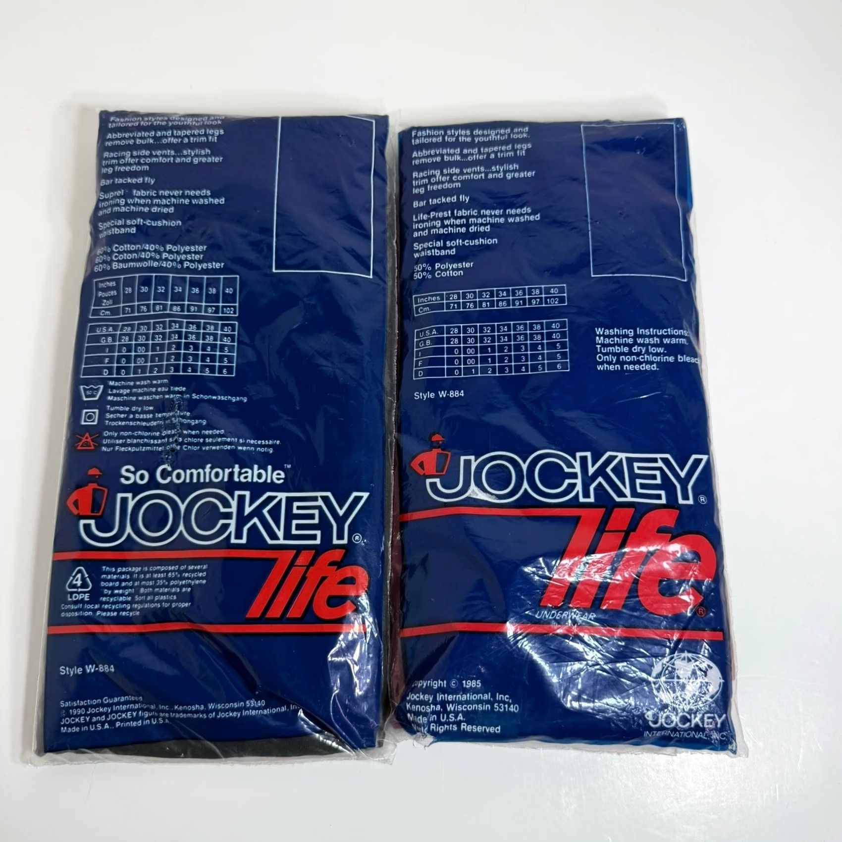 Jockey VINTAGE Jockey Life Pink Boxers Sz 34 Sealed Lot USA Made Deadstock 80s Mens Boxer Shorts Racing Side Vents Life-Prest no Iron Fabric Size 34R - 4 Thumbnail