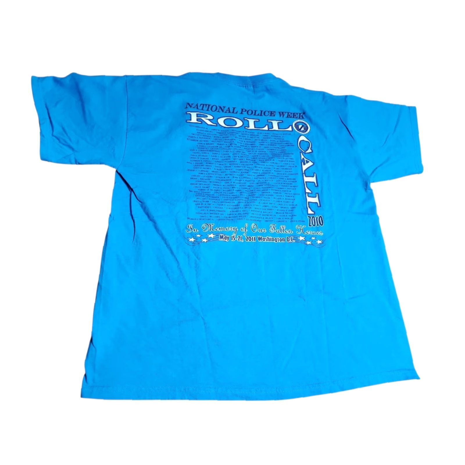 Vintage VINTAGE Washington, DC Police Week Memorial T Shirt - Mens XL - Double Sided Names - 2010s Blue Graphic Print T-Shirt Size US XL / EU 56 / 4 - 2 Thumbnail