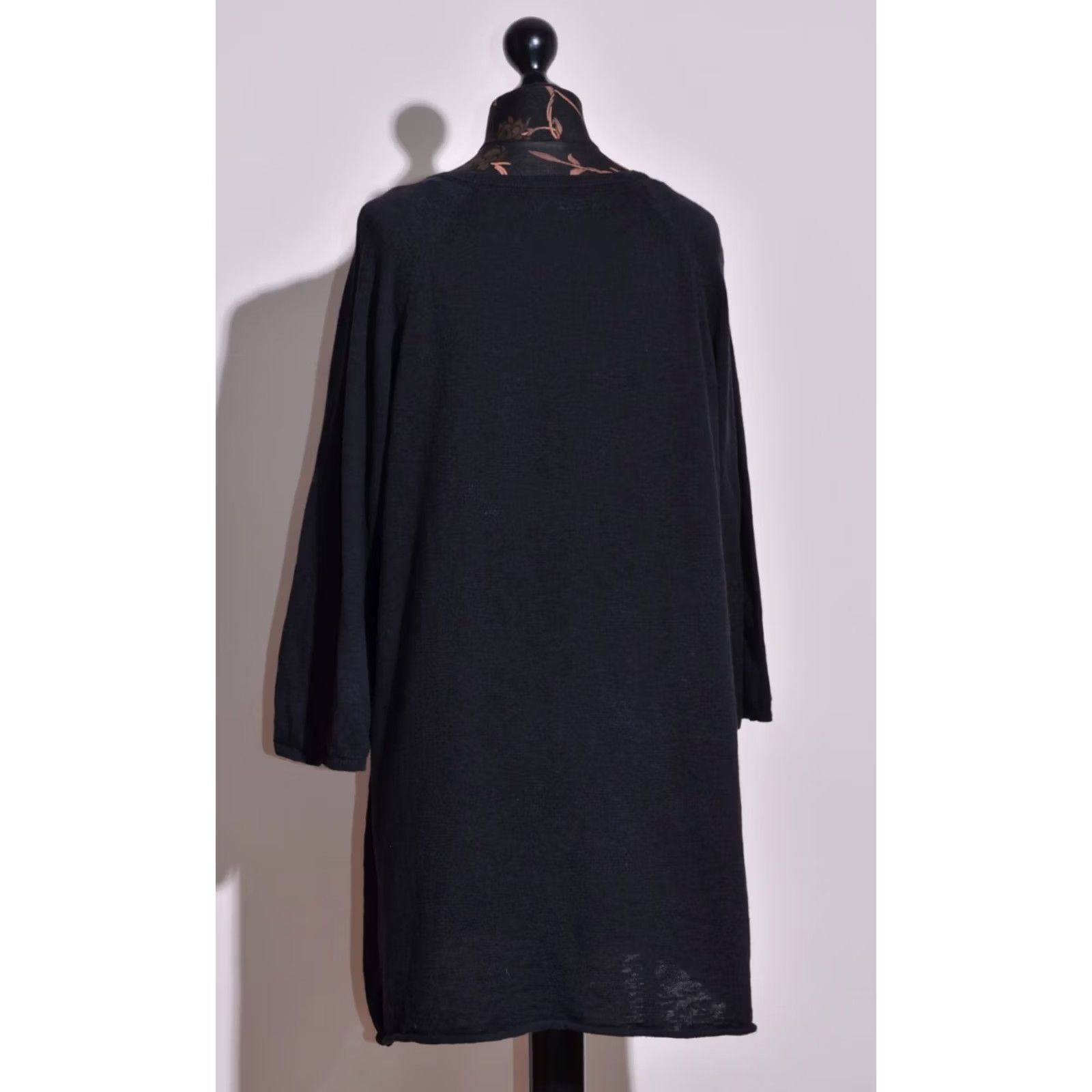 Vintage Gudrun Sjoden Womens Black Linen Blend Tunic Dress 3/4 Sleeve Pocket Size L Size L / US 10 / IT 46 - 4 Thumbnail