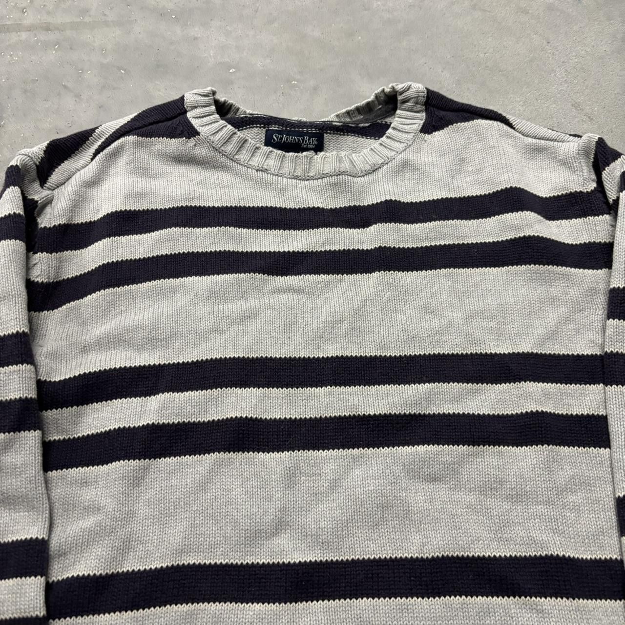 Japanese Brand × Vintage Crazy Vintage Y2K/2000s Grey Striped Essential Sweater! Size US S / EU 44-46 / 1 - 2 Thumbnail