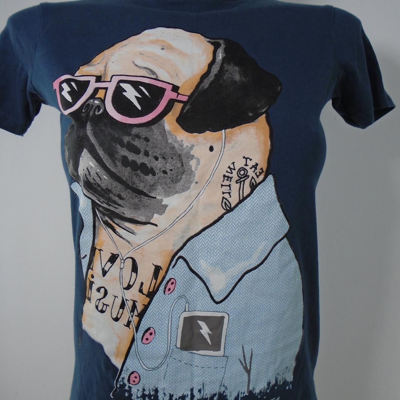 Vintage Women's T-Shirt Primark. Dark blue. XS. Used. Good Size XS / US 0-2 / IT 36-38 - 2 Thumbnail