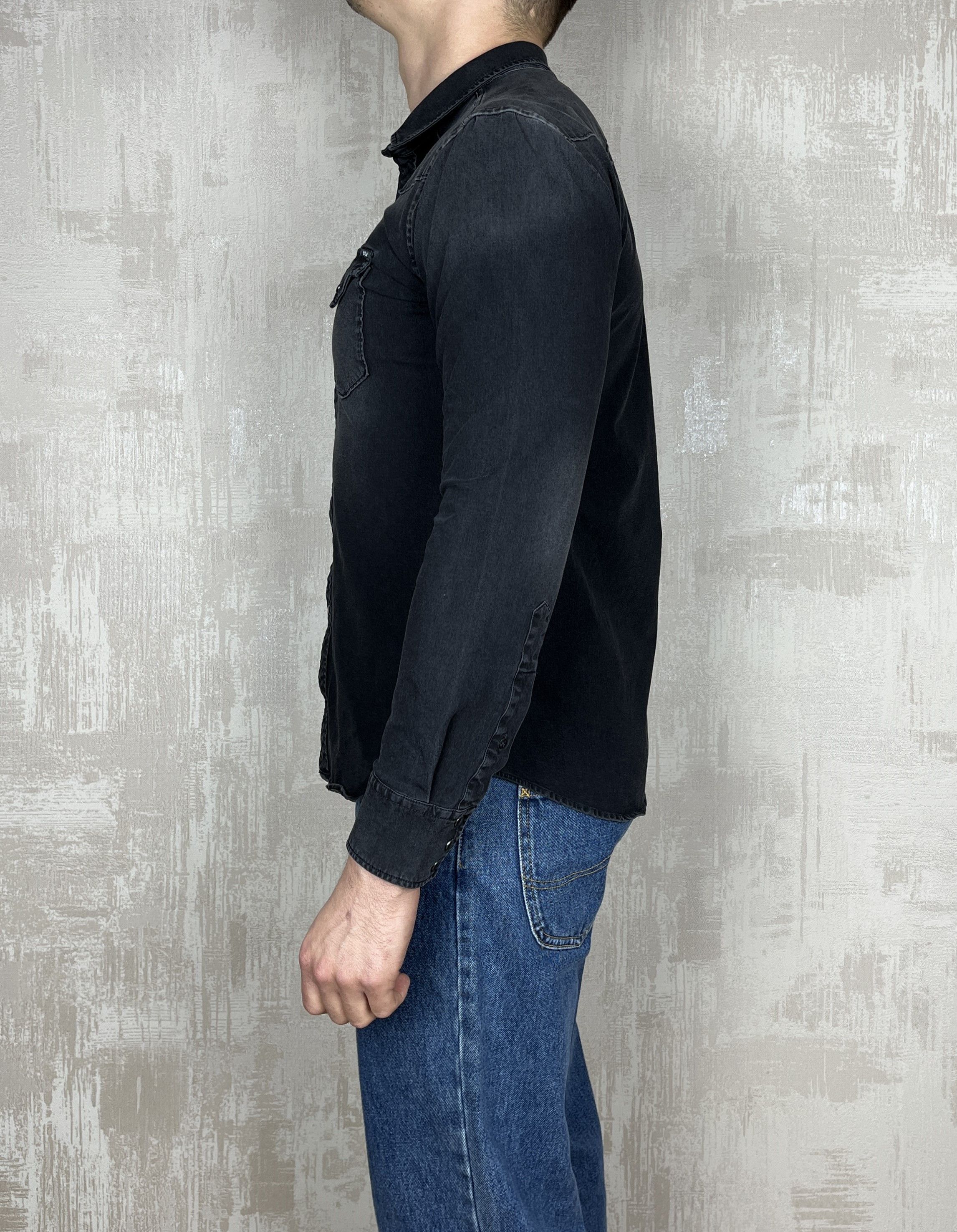 Replay Replay Hyperflex Western Pearl Snap Denim Shirt Slim Fit Size US M / EU 48-50 / 2 - 9 Thumbnail