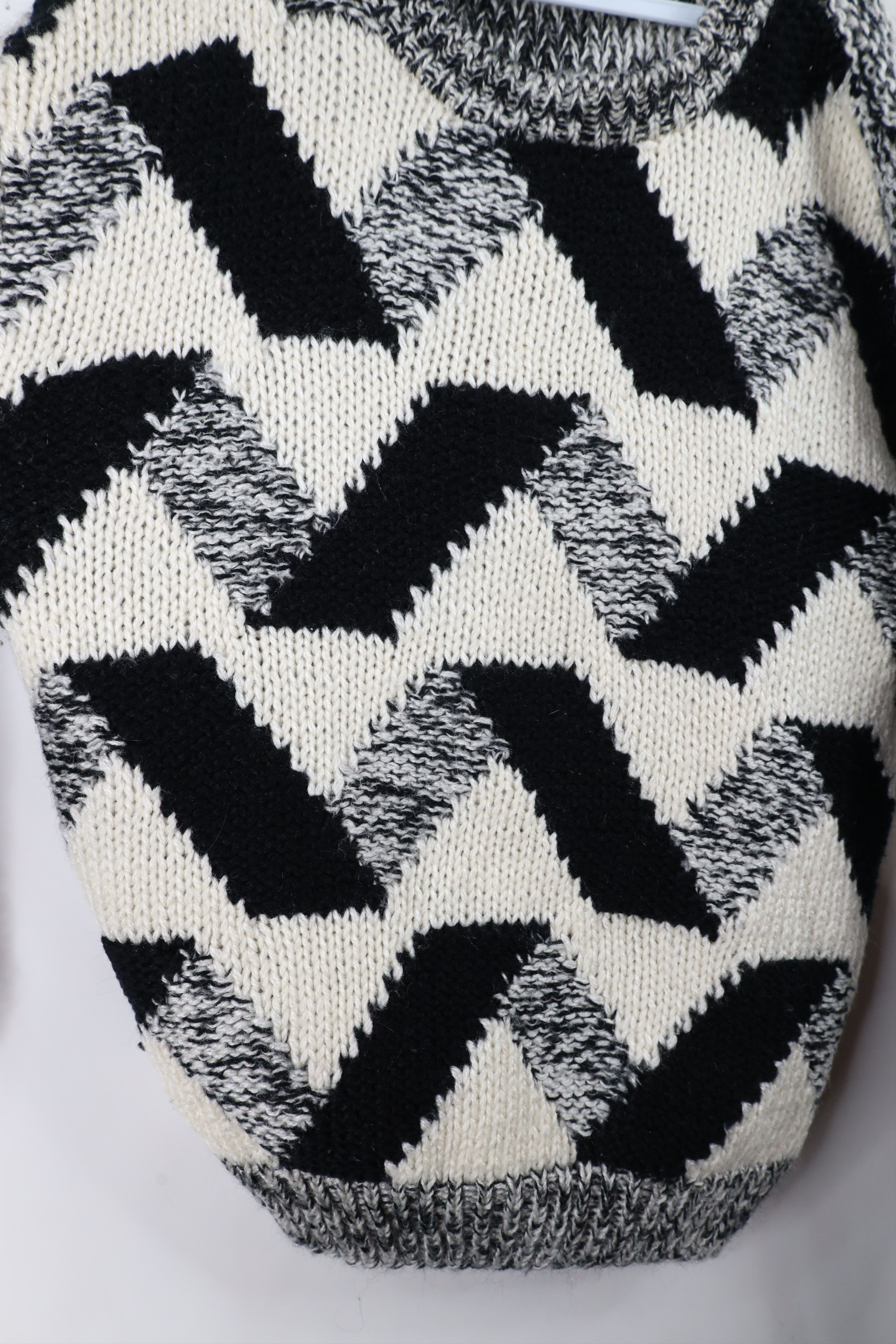 Vintage Vintage 90s Streetwear Geometric Chunky Knit Sweater Acrylic Size US M / EU 48-50 / 2 - 5 Thumbnail
