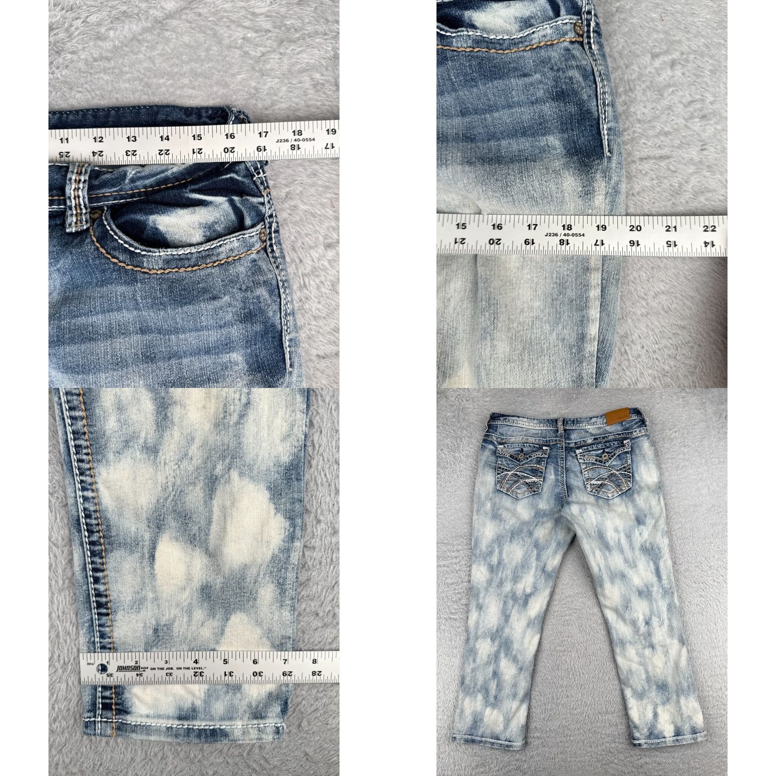 Vintage Rue21 Jeans Juniors 11 Mid Blue Denim Crop Bootcut 32x24 Embroidered Rhinestone Women's Jeans 5-Pocket Cotton Blend Denim Vintage No Size 32" / US 10 / IT 46 - 9 Thumbnail