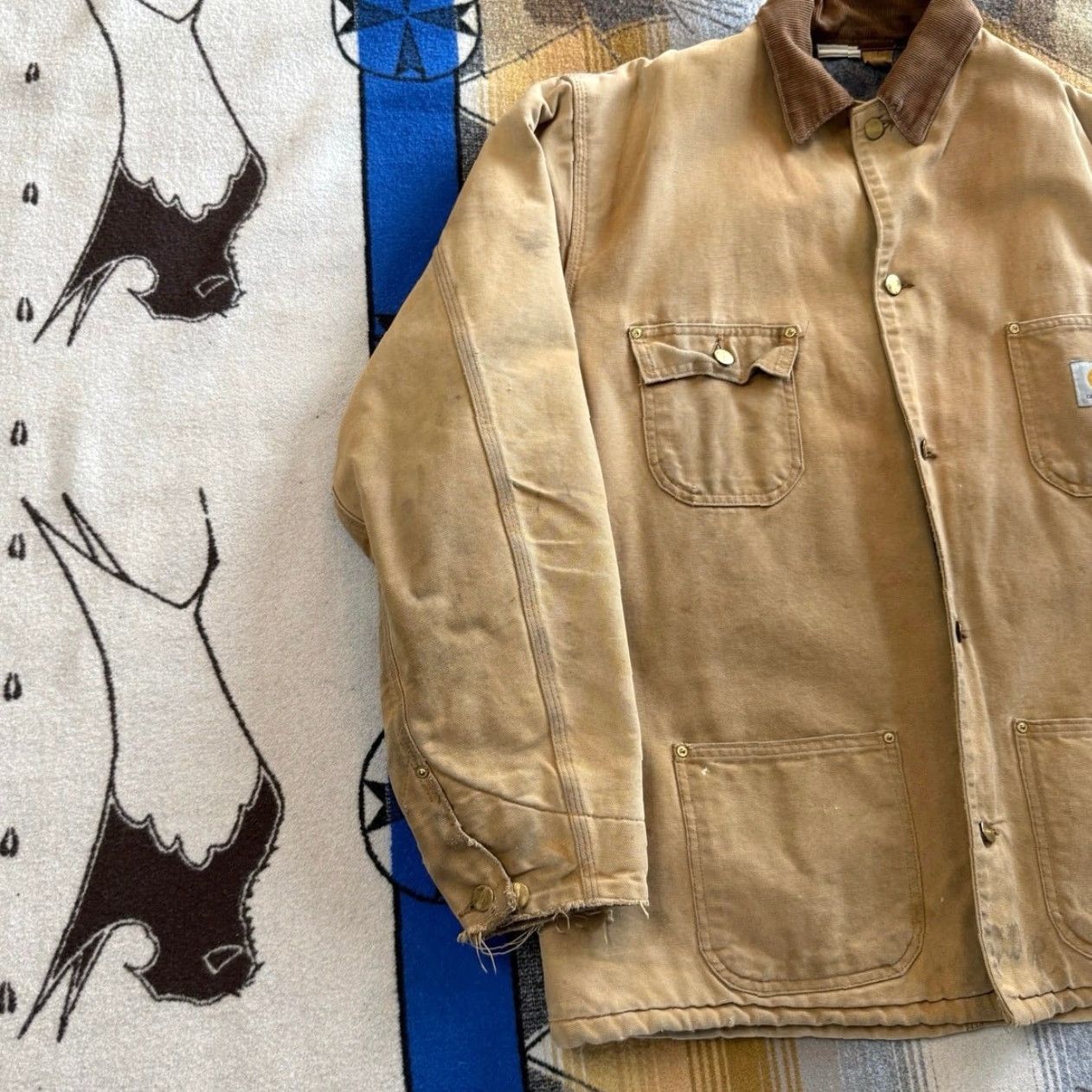 Carhartt VINTAGE Carhartt Chore Coat Brown 46 Tall 6BLCT Cotton Outer Shell Zip Button Workwear 90s Nature Work Mens Coat Size US S / EU 44-46 / 1 - 6 Thumbnail