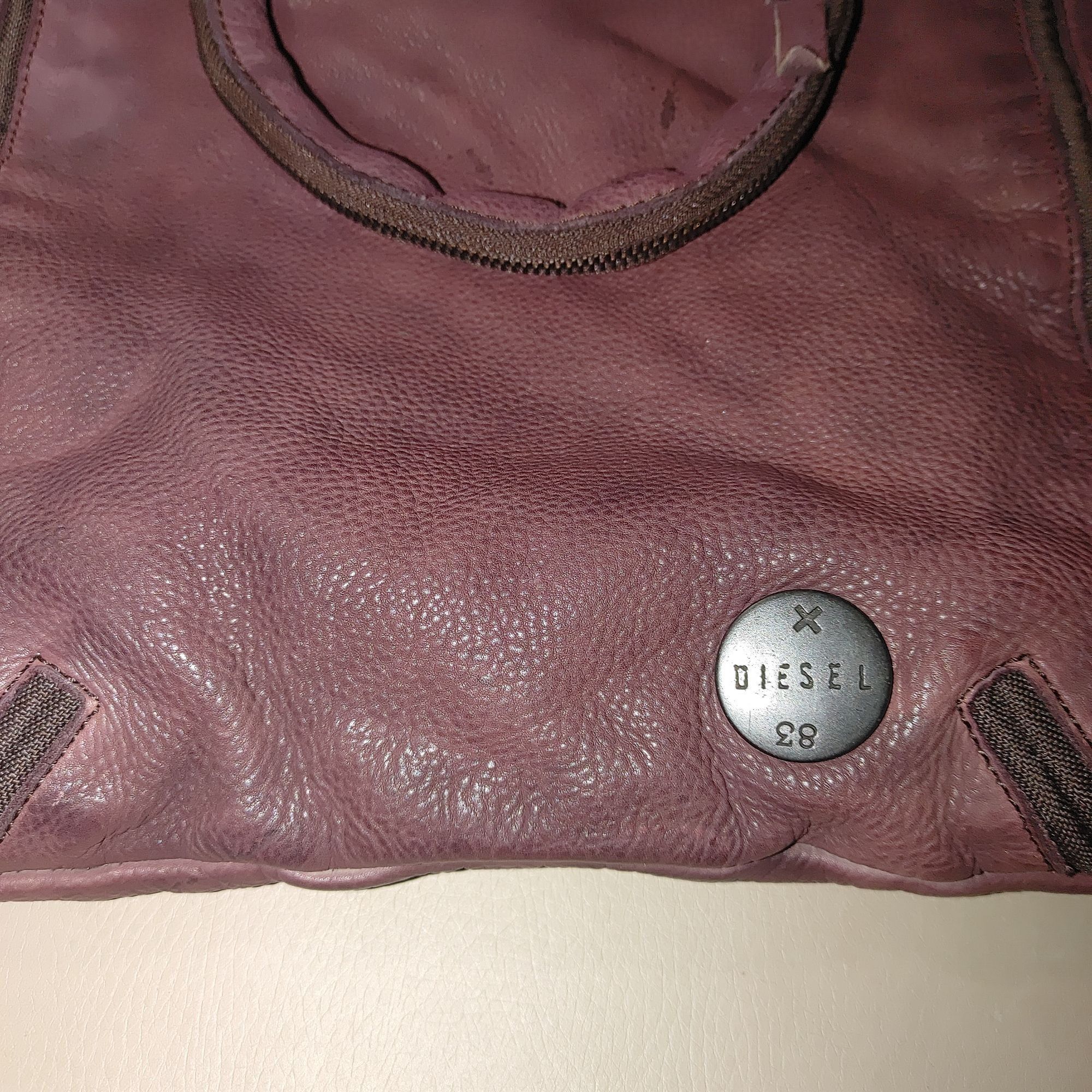 Diesel Diesel Vintage Leather Handbag Tote Purse Heavy Hardware Bur Size ONE SIZE - 13 Thumbnail