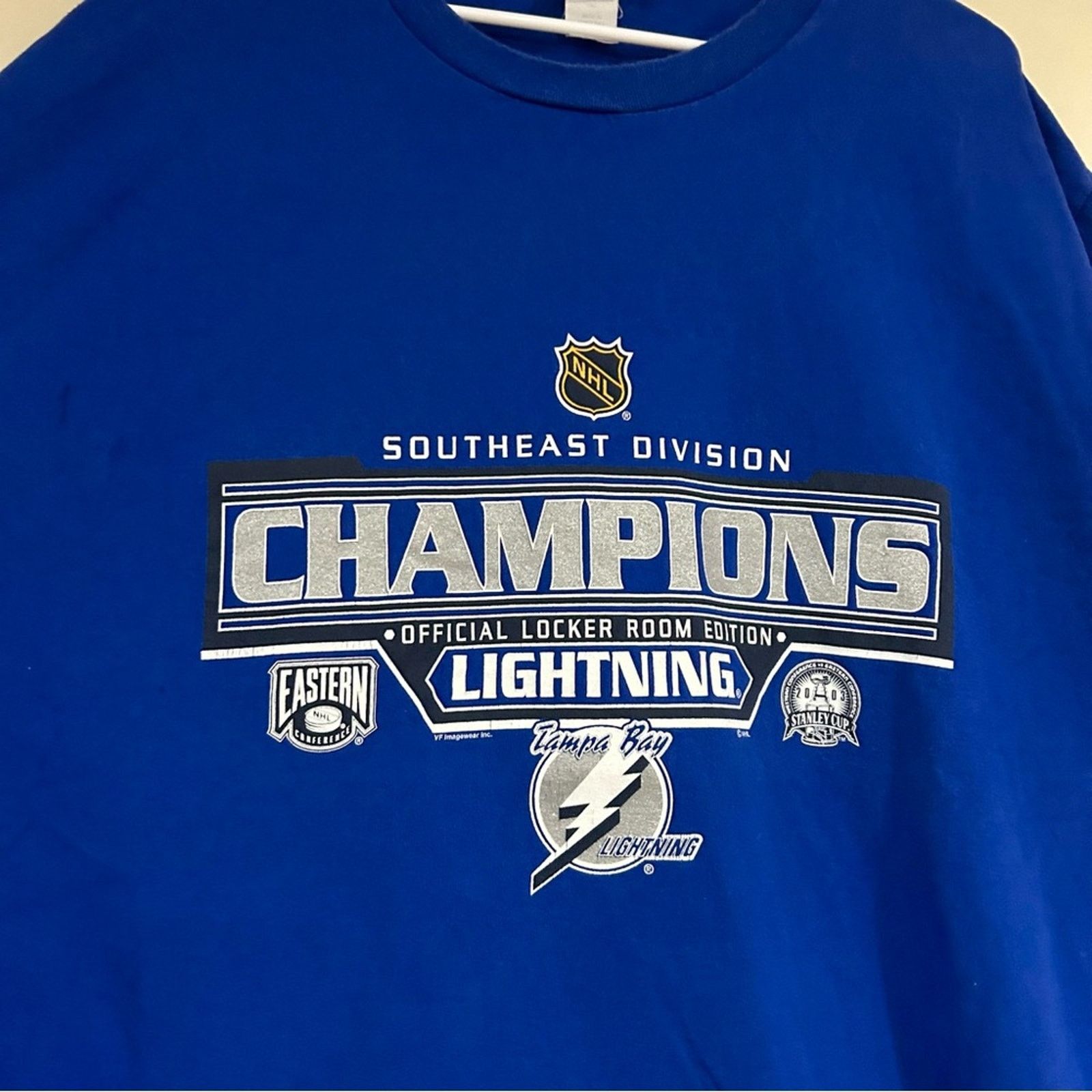Lee Vintage 2003 Tampa Bay Lighting Hockey Shirt Size US XL / EU 56 / 4 - 2 Thumbnail