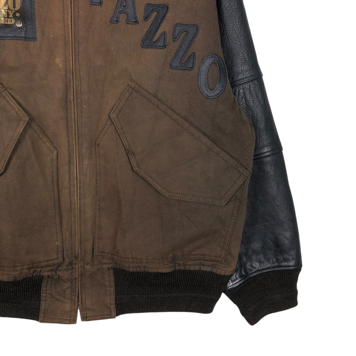 Japanese Brand 🔥VINTAGE BOMBER LEATHER JACKET PAZZO COMPANY ISSEY MIYAKE Size US M / EU 48-50 / 2 - 7 Thumbnail