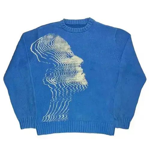 Japanese Brand × Vintage Vintage sweater with a girl's face Size US M / EU 48-50 / 2 - 1 Thumbnail