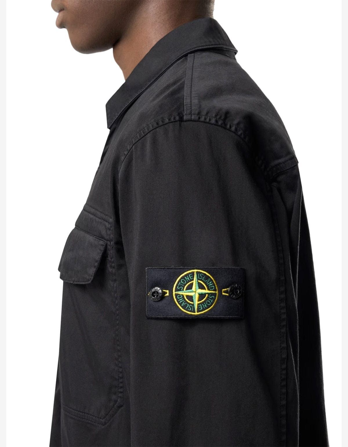 Stone Island Stone Island Black Cotton Satin Overshirt Size US S / EU 44-46 / 1 - 3 Thumbnail