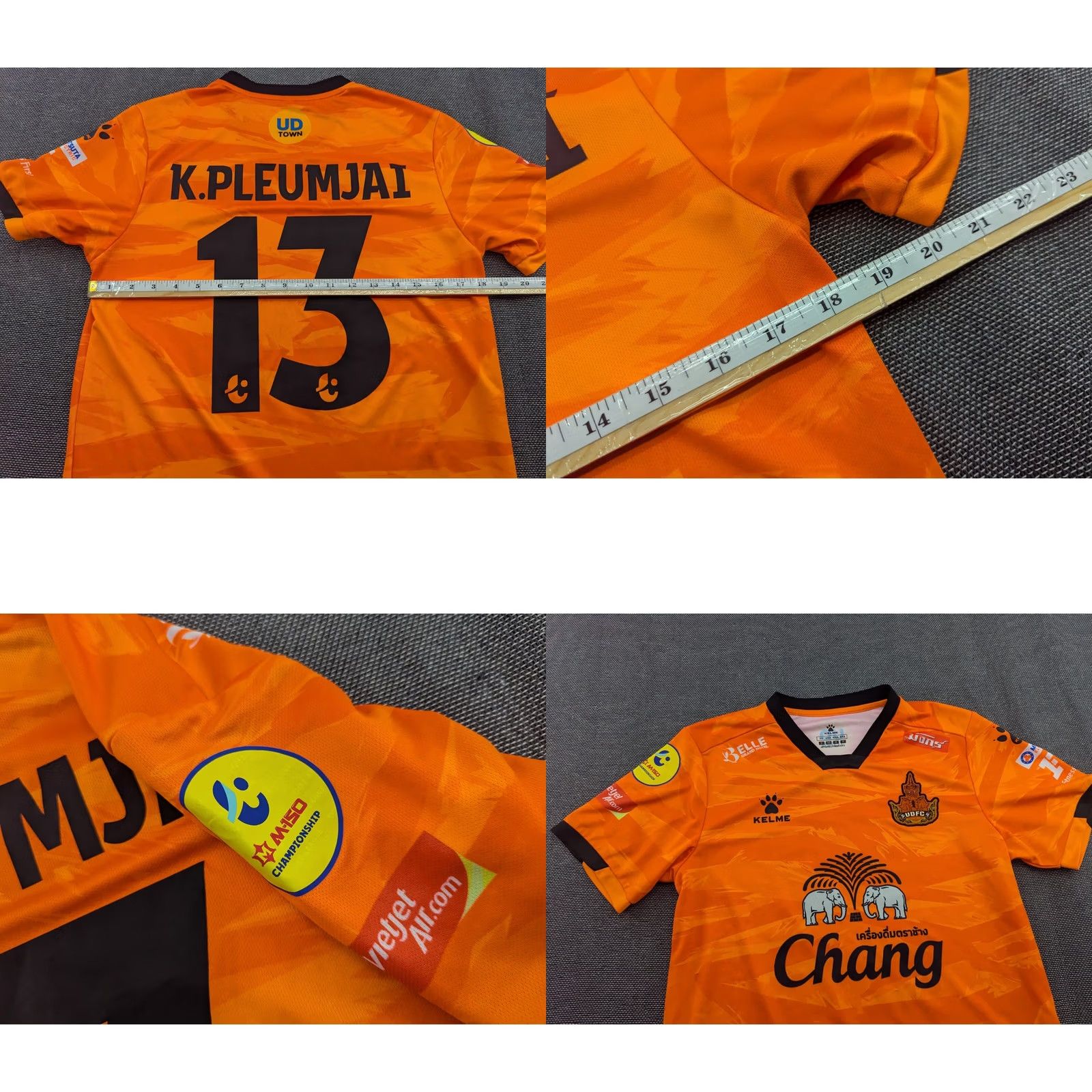 Vintage Udonthani FC Thailand Kelme Pluemjai 2021-2022 Home Football Jersey Small Unisex Adults S Orange Jersey Football Shirts Mens Women Girls Size US S / EU 44-46 / 1 - 8 Thumbnail