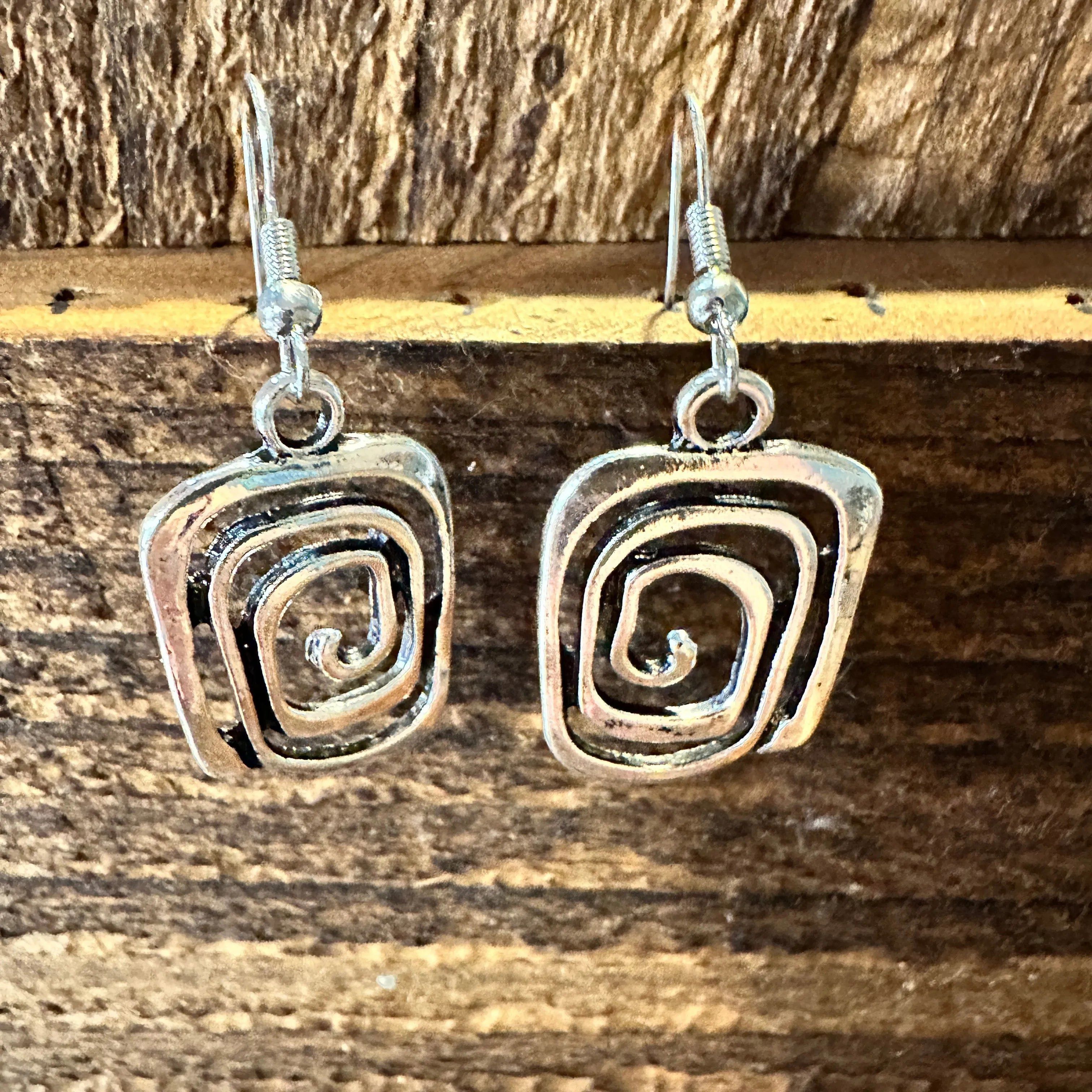 Other Boho Hippie Western Delicate Silver Drop Wire Earrings, Gift Size ONE SIZE - 1 Thumbnail