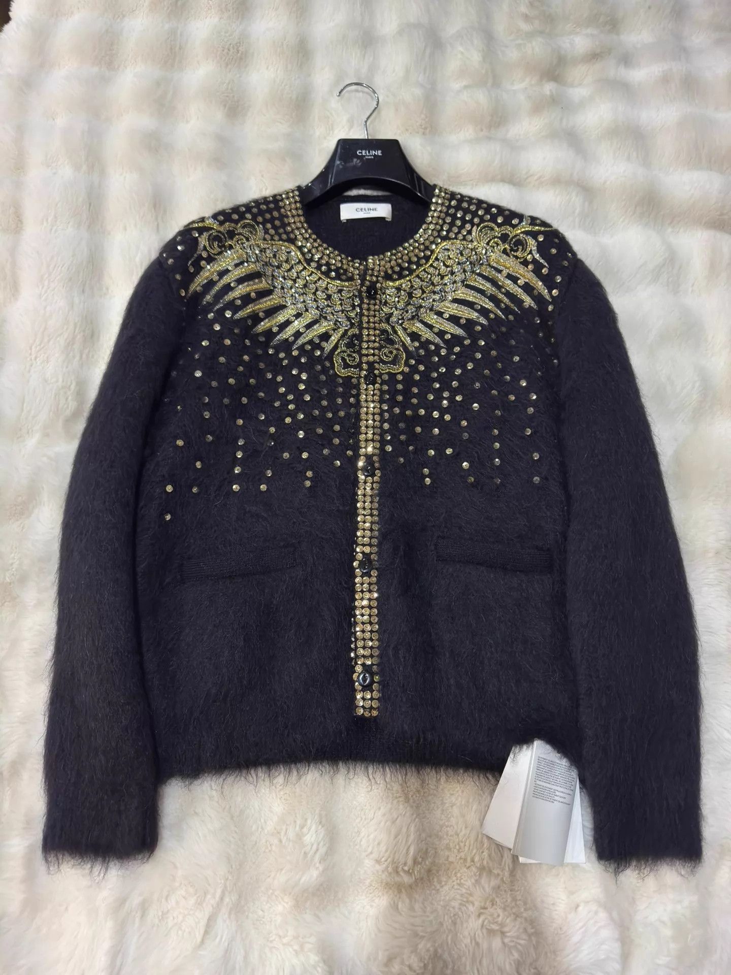 Celine Celine Heavily Beaded Gold Wing Cardigan XS New With Tags Size US XS / EU 42 / 0 - 1 Thumbnail
