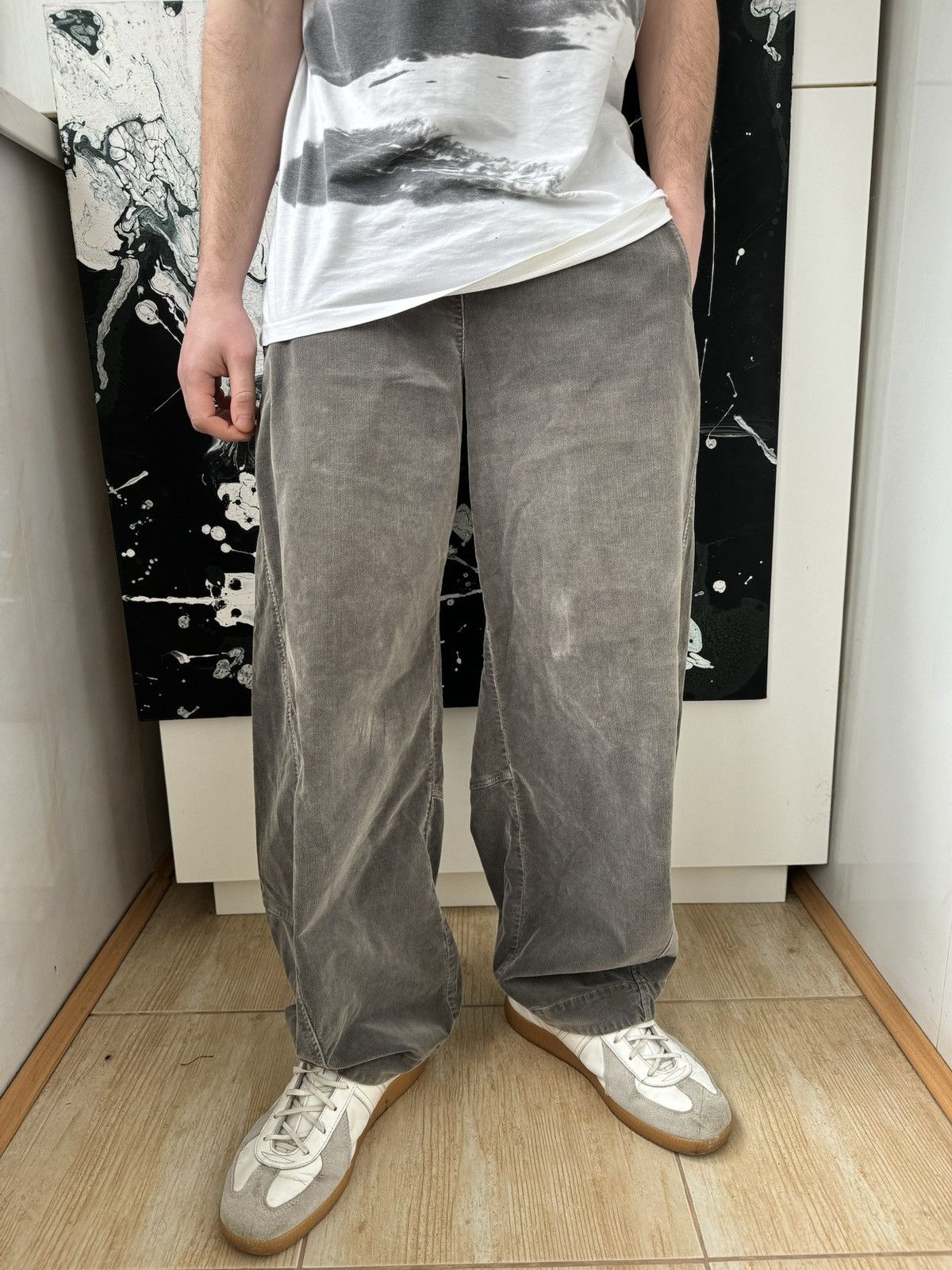 image of Archival Clothing x Avant Garde Japanese Trousers Yohji Yamamoto Style Pants in Grey (Size 32)