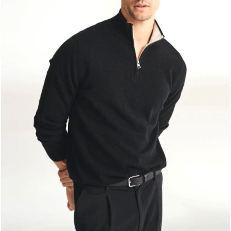 NAADAM Naadam Signature Cashmere Color Blocked 1/4 Zip Sweatshirt L Size US L / EU 52-54 / 3 - 1 Thumbnail