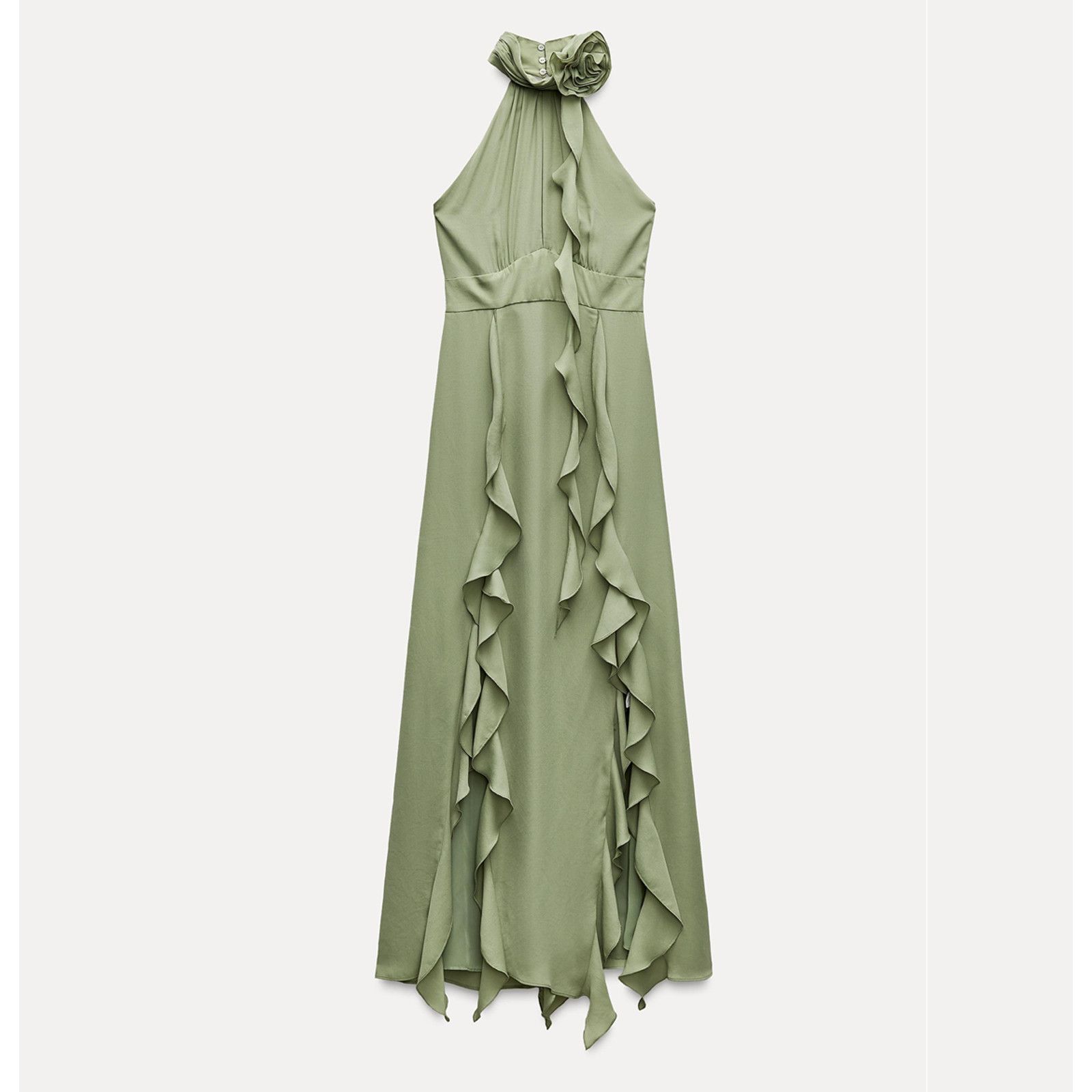 Zara ZARA BLOGGER FAVE!!! Green Ruffled Midi Dress NWT Size M / US 6-8 / IT 42-44 - 23 Thumbnail
