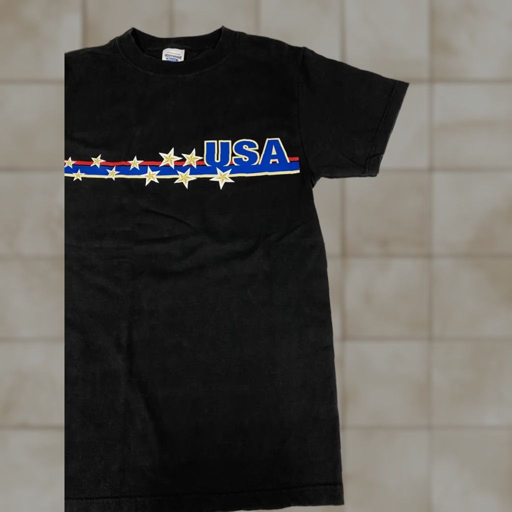 Tultex Tultex USA America Mens T-Shirt S Black Stars Graphic Crew Neck Short Sleeve Cotton 90s Vintage: No Mens Size US S / EU 44-46 / 1 - 1 Thumbnail