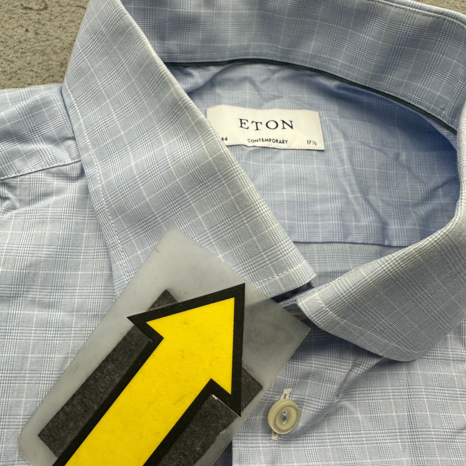 Eton Eton Poplin Graph Plaid 17.5 44 XL Shirt Men Button Up Blue Size US XL / EU 56 / 4 - 9 Thumbnail
