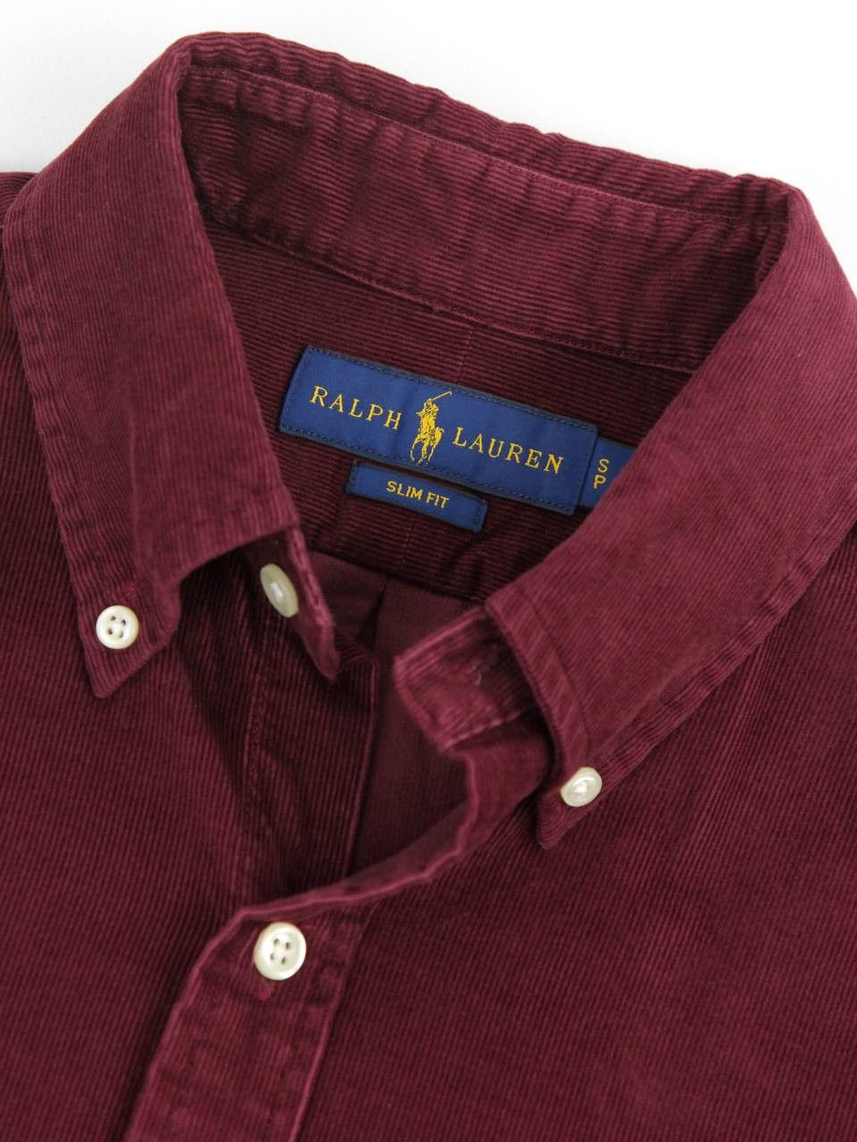 Polo Ralph Lauren POLO RALPH LAUREN Slim burgundy micro velvet shirt Size US S / EU 44-46 / 1 - 7 Thumbnail