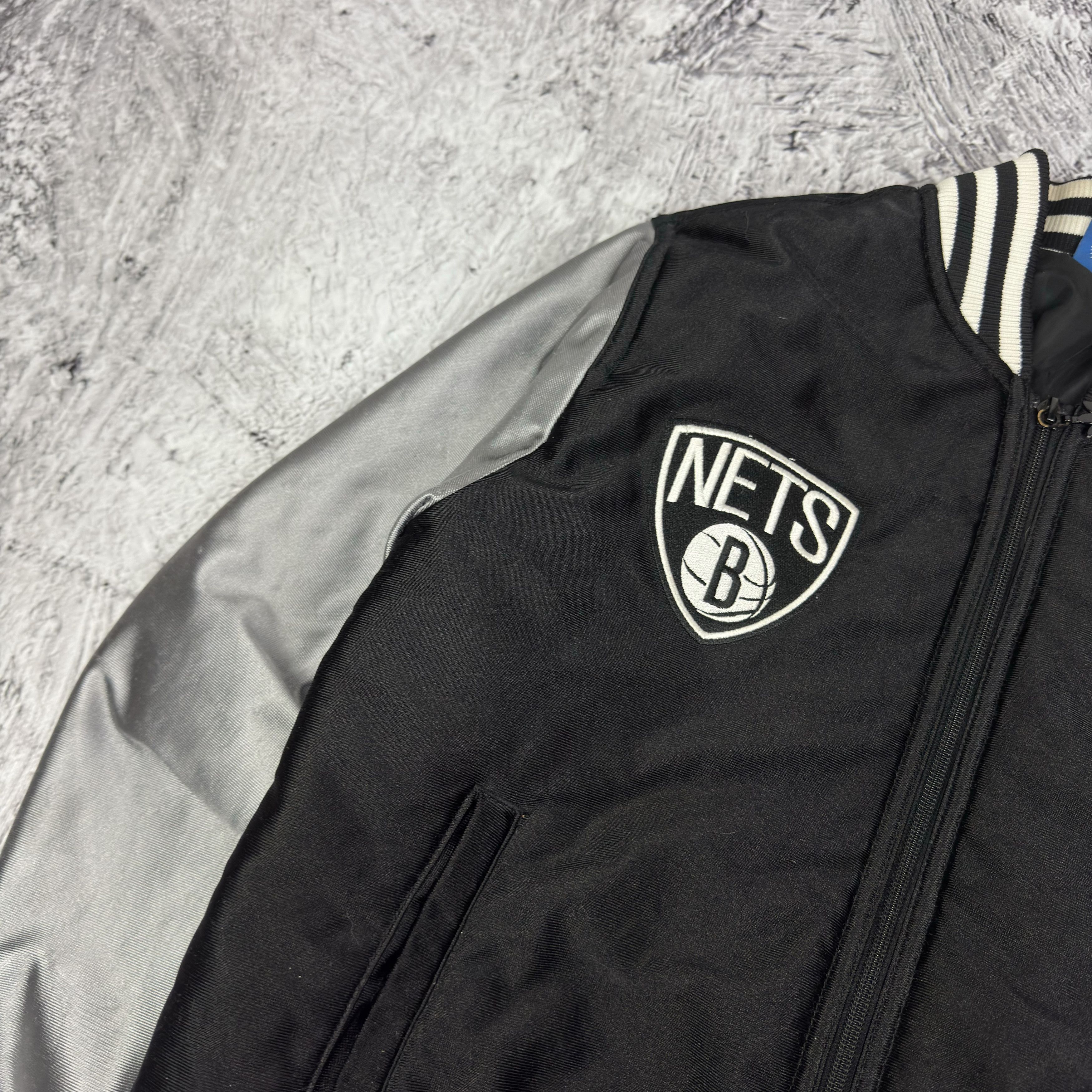 Adidas Adidas Brooklyn Nets Basketball Full Zip Bomber Jacket Size M / US 6-8 / IT 42-44 - 4 Thumbnail