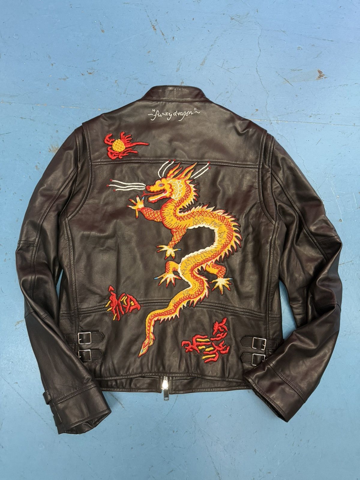 Valentino VALENTINO FUNKY DRAGON LAMB BIKER JACKET Size US L / EU 52-54 / 3 - 1 Thumbnail