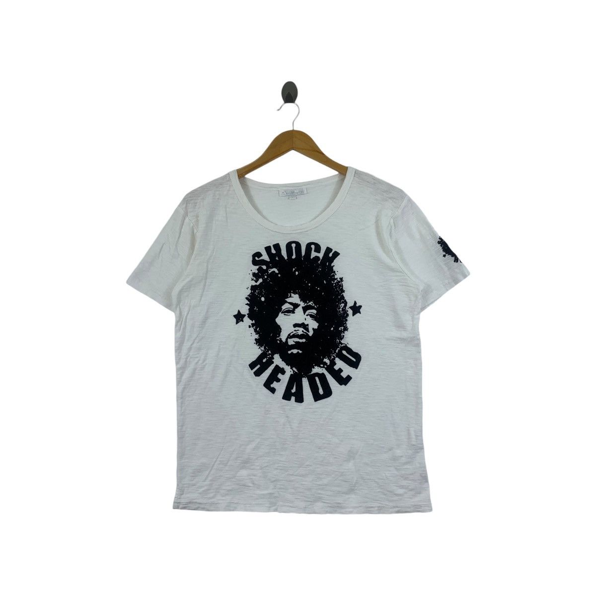 Vintage JIMI HENDRIX Shock Headed Glass Herman Music Tee Shirt Size L / US 10 / IT 46 - 1 Thumbnail