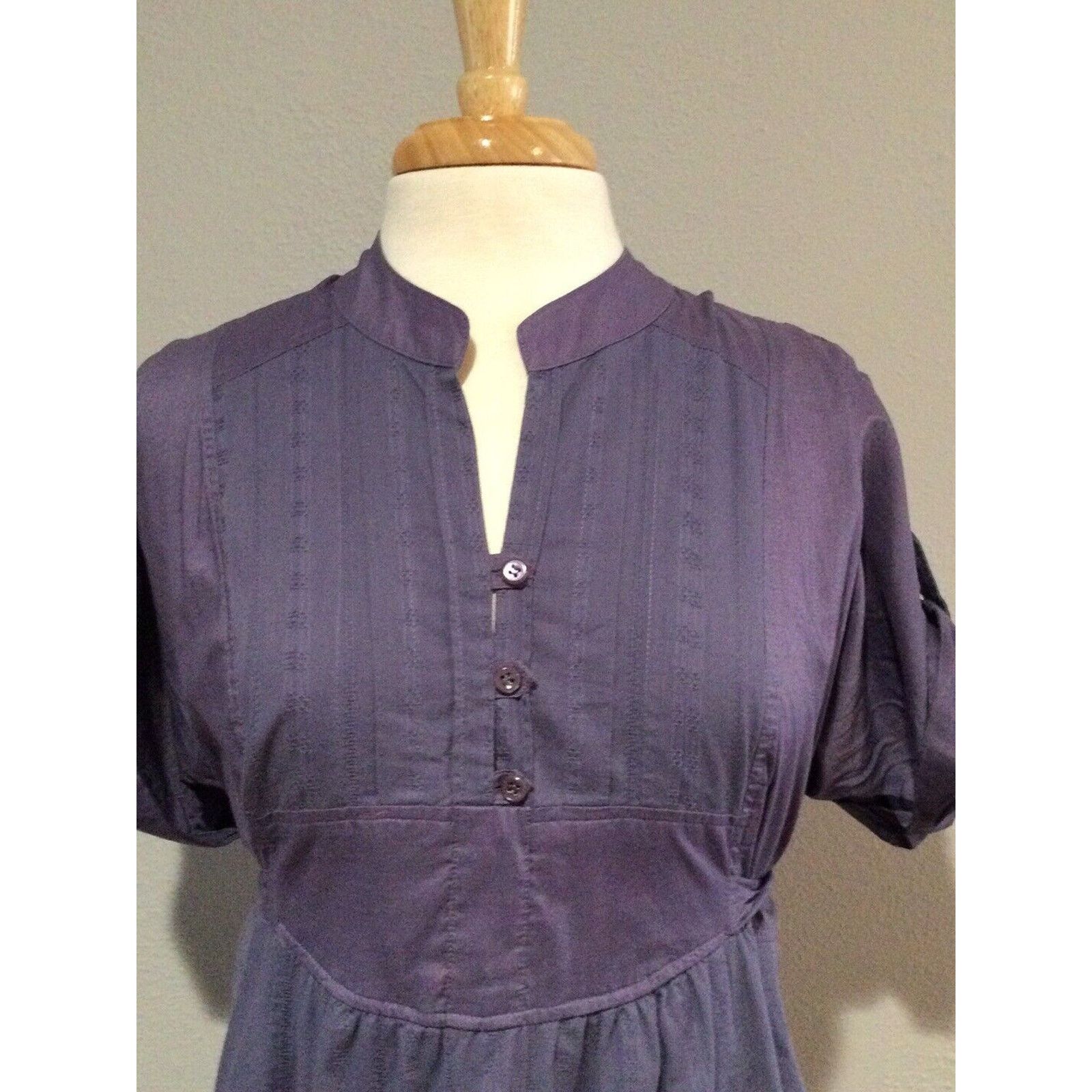Vintage BCBGeneration Purple 3 Button Bodice Tie Back Midi Dress L Size L / US 10 / IT 46 - 4 Thumbnail