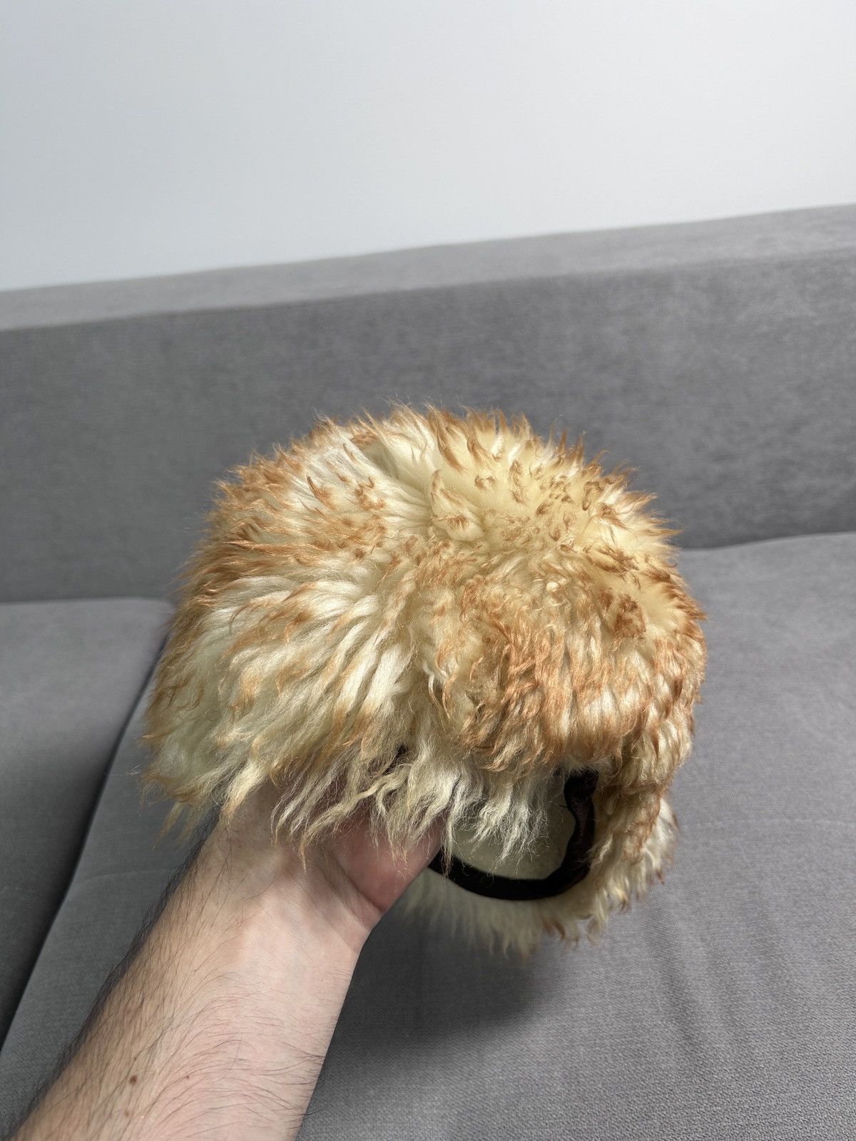Japanese Brand × Vintage Vintage Y2K AvantGarde faux fur hat streetwear one size Size ONE SIZE - 3 Thumbnail