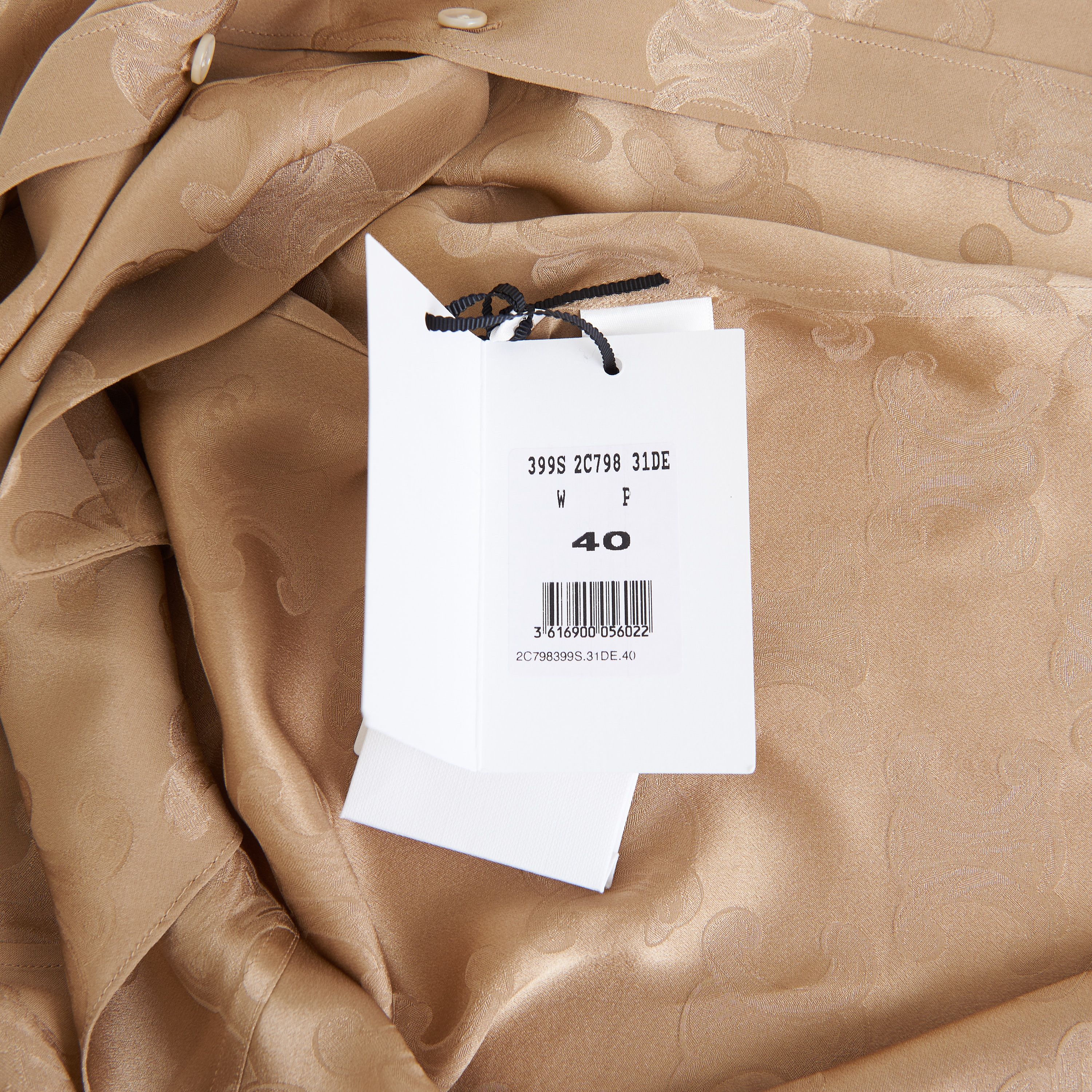 Celine Triompe Lavallière Shirt In Mordore Shiny Matte Silk Size L / US 10 / IT 46 - 10 Thumbnail