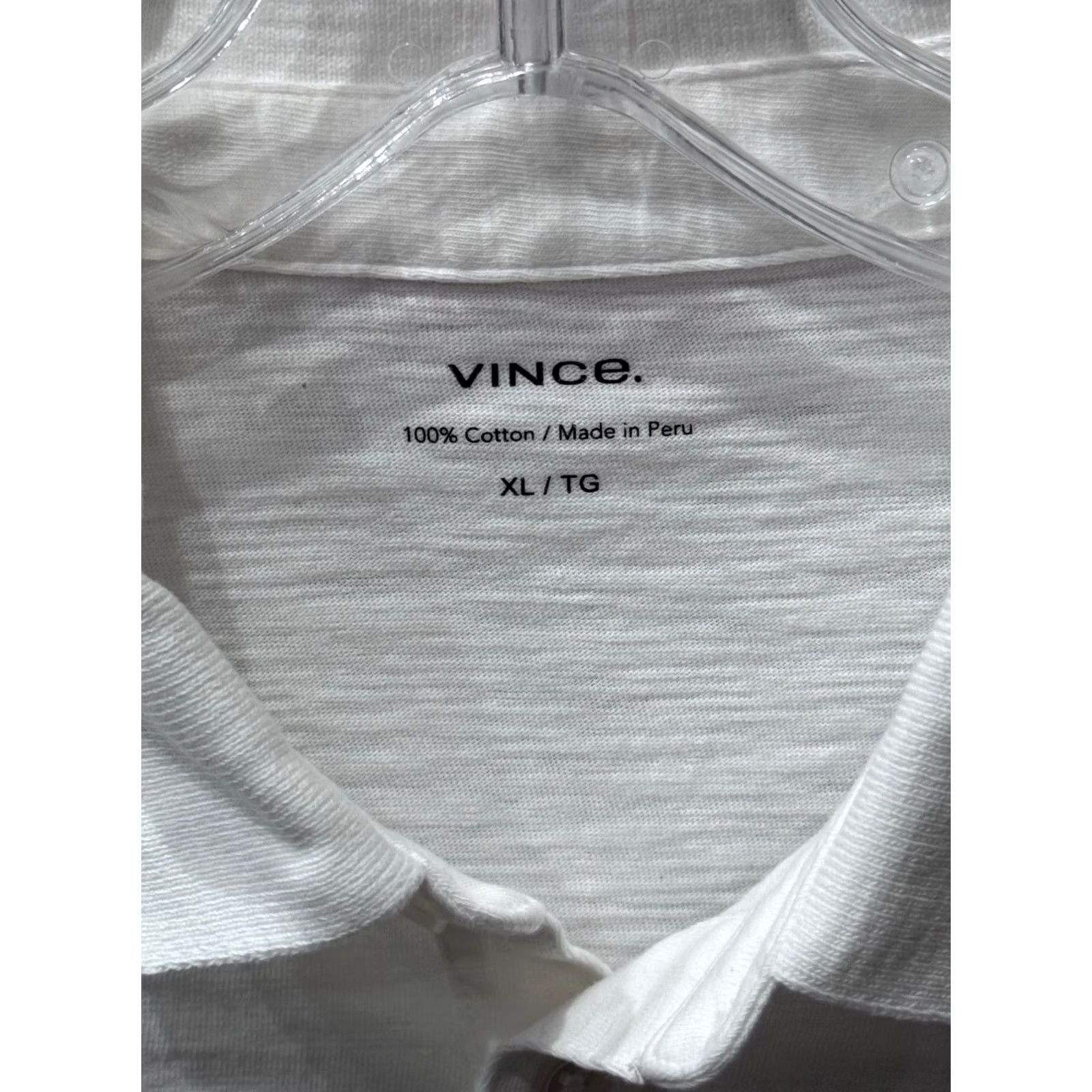 Vince Vince Polo Shirt XL Mens White Ctn Extra Large Size US XL / EU 56 / 4 - 5 Thumbnail