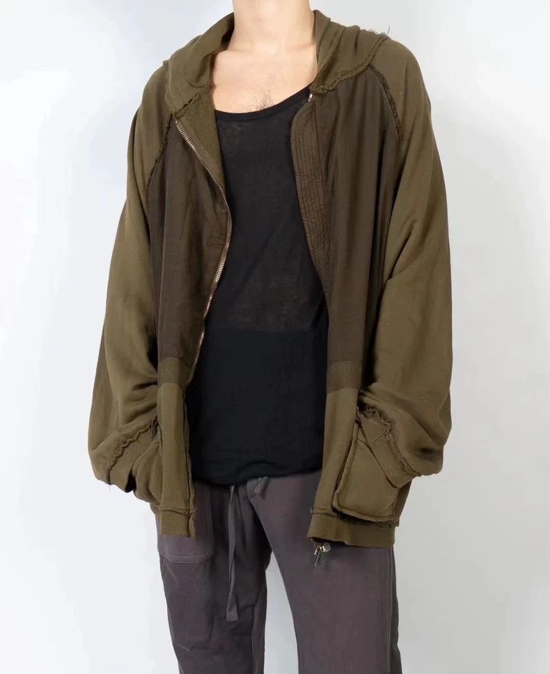 Haider Ackermann Haider Ackermann16 FW green paneled hooded zip-up hoodie 25 Size US XL / EU 56 / 4 - 6 Thumbnail