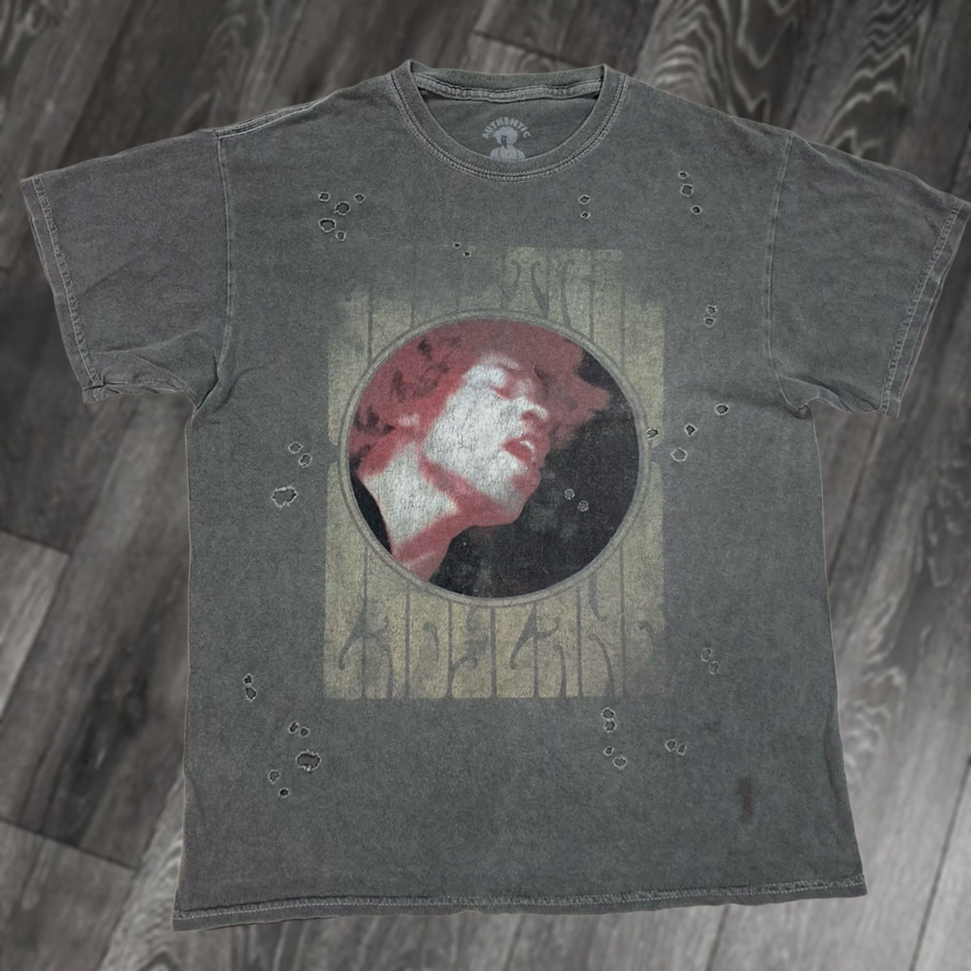 Vintage VINTAGE Jimi Hendrix Graphic T-shirt Women Medium Gray Distressed Short Sleeve Music Size M / US 6-8 / IT 42-44 - 1 Thumbnail