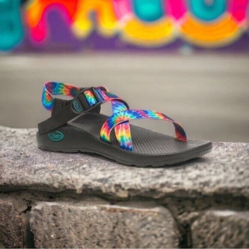 image of Chaco Z1 Rainbow Tie Dye Classic Sandals Size 12, Men's