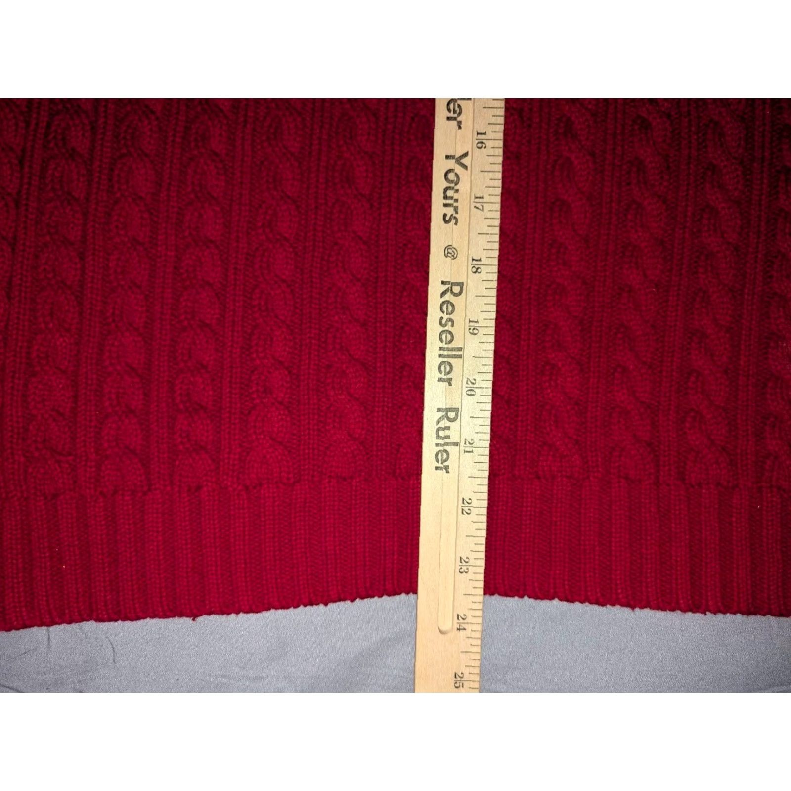 Ralph Lauren LAUREN RALPH LAUREN Green Label Men's L Red Cable Knit Crest Crew Sweater Size US L / EU 52-54 / 3 - 6 Thumbnail