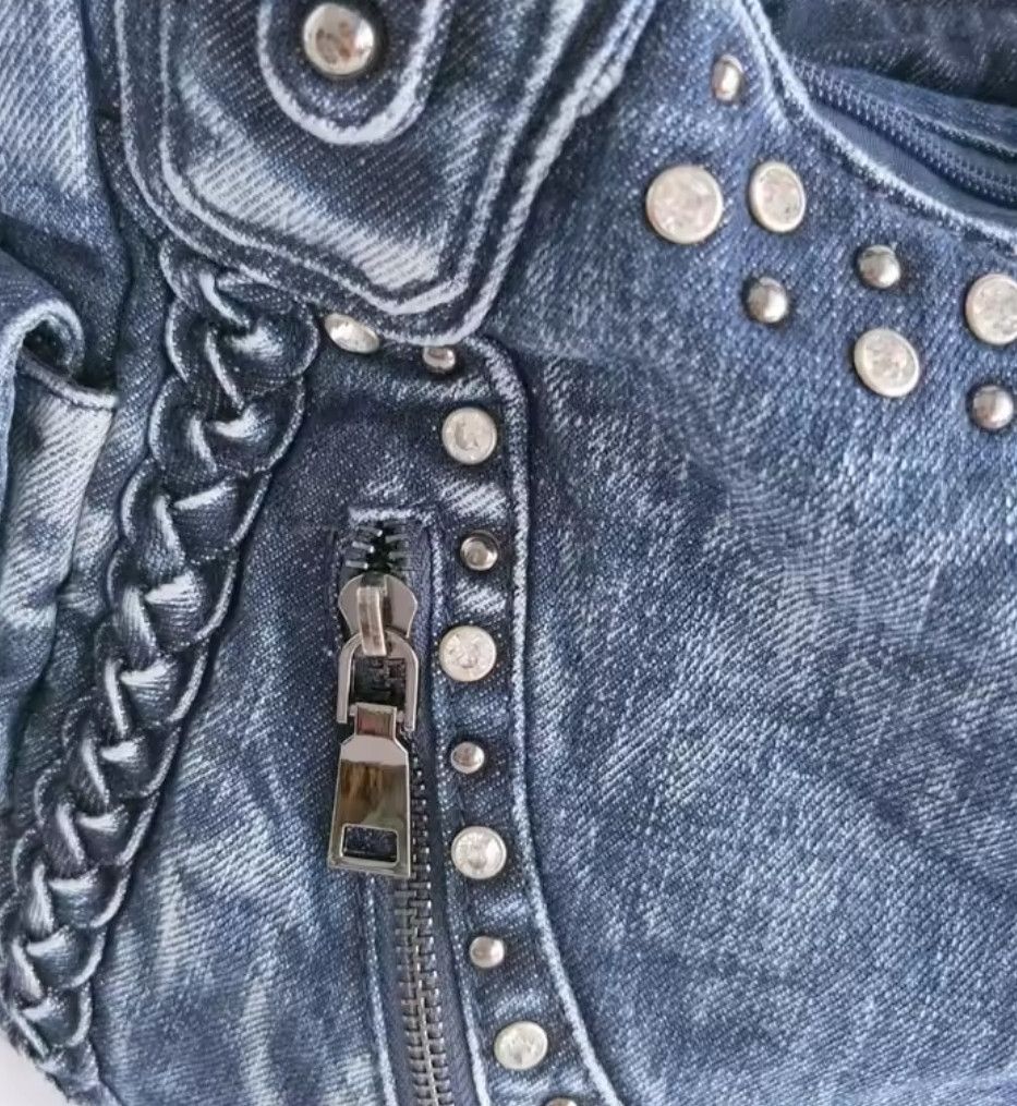 Jean × Vintage Women Shoulder Bag weave Rivet Jeans Size ONE SIZE - 4 Thumbnail