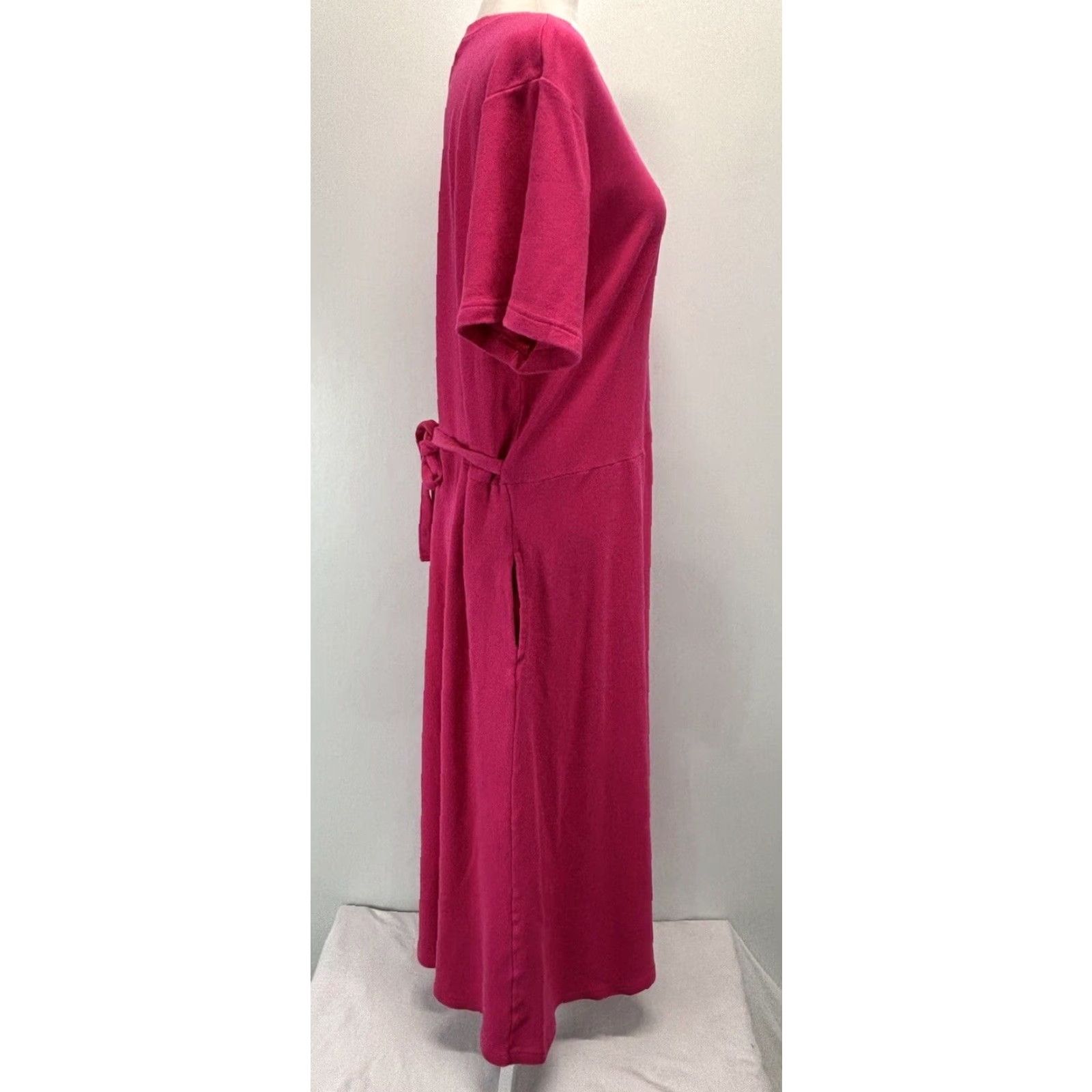 Vintage VINTAGE Bryn Connelly Midi Dress Shirt Dress 3X Plus Pink Tie Back Pockets Comfort Womens Size XXL / US 16-18 / IT 52-54 - 4 Thumbnail