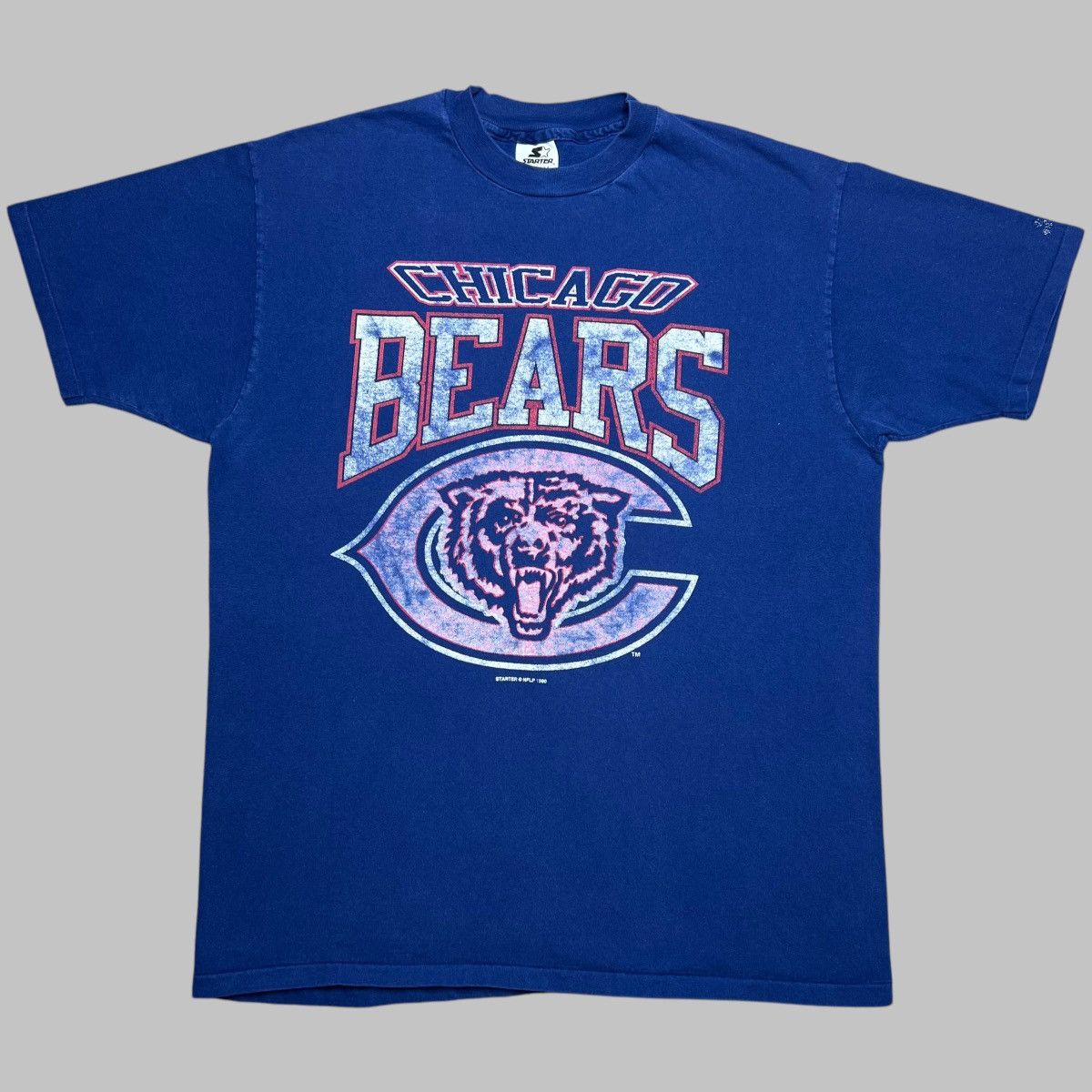 NFL × Starter × Vintage Vtg 90s NFL Chicago Bears Spell Out 3D Graphic Starter Tee Size US XL / EU 56 / 4 - 1 Thumbnail