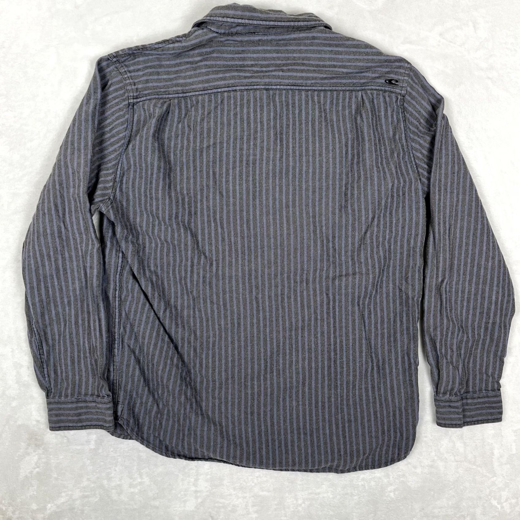 O'Neill O'Neill Shirt Mens XL Gray Striped Twill Long Sleeve Button Front Casual Size US XL / EU 56 / 4 - 7 Thumbnail
