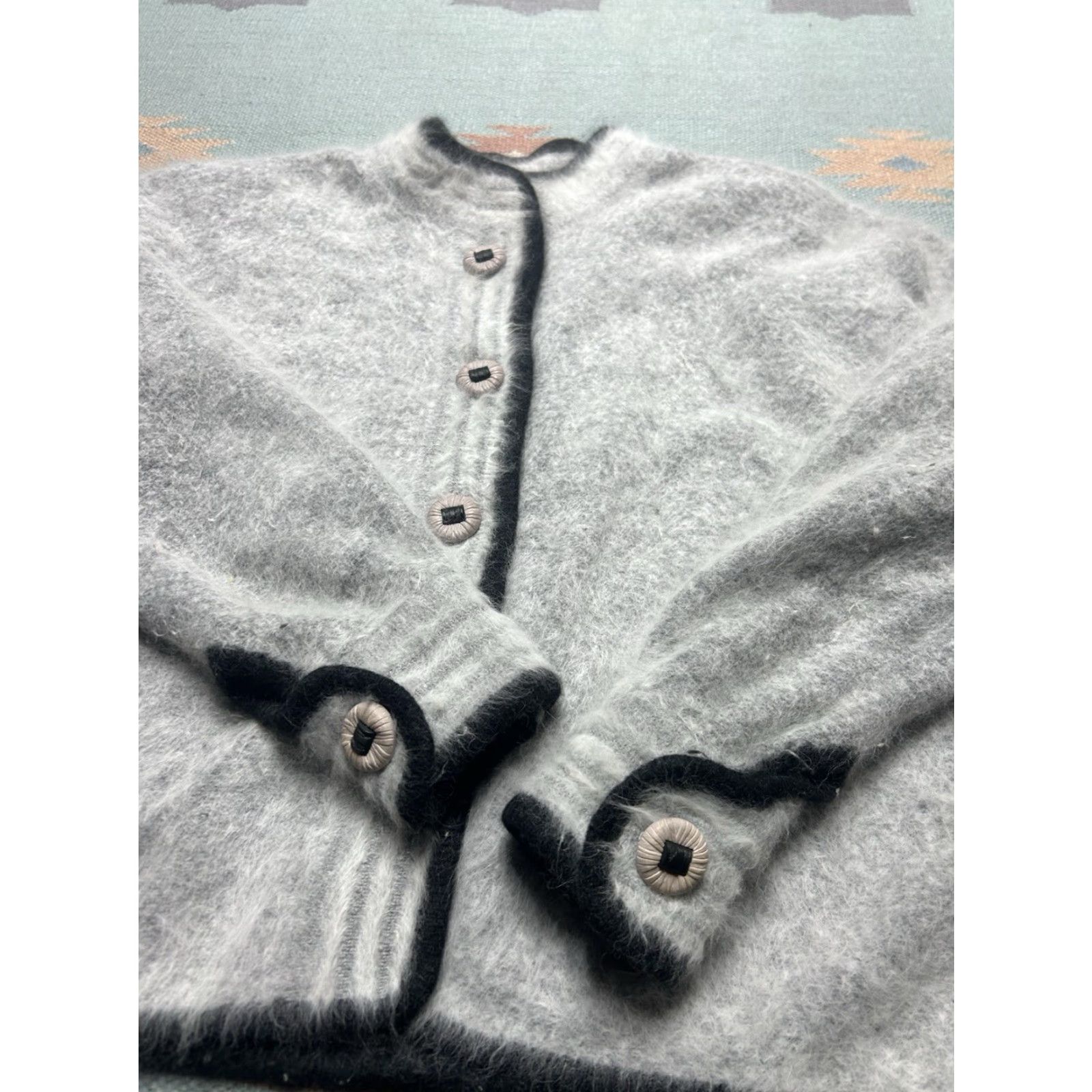 Vintage VINTAGE Venesha cardigan sweater fur fuzzy shaggy button front Women’s medium Size M / US 6-8 / IT 42-44 - 3 Thumbnail