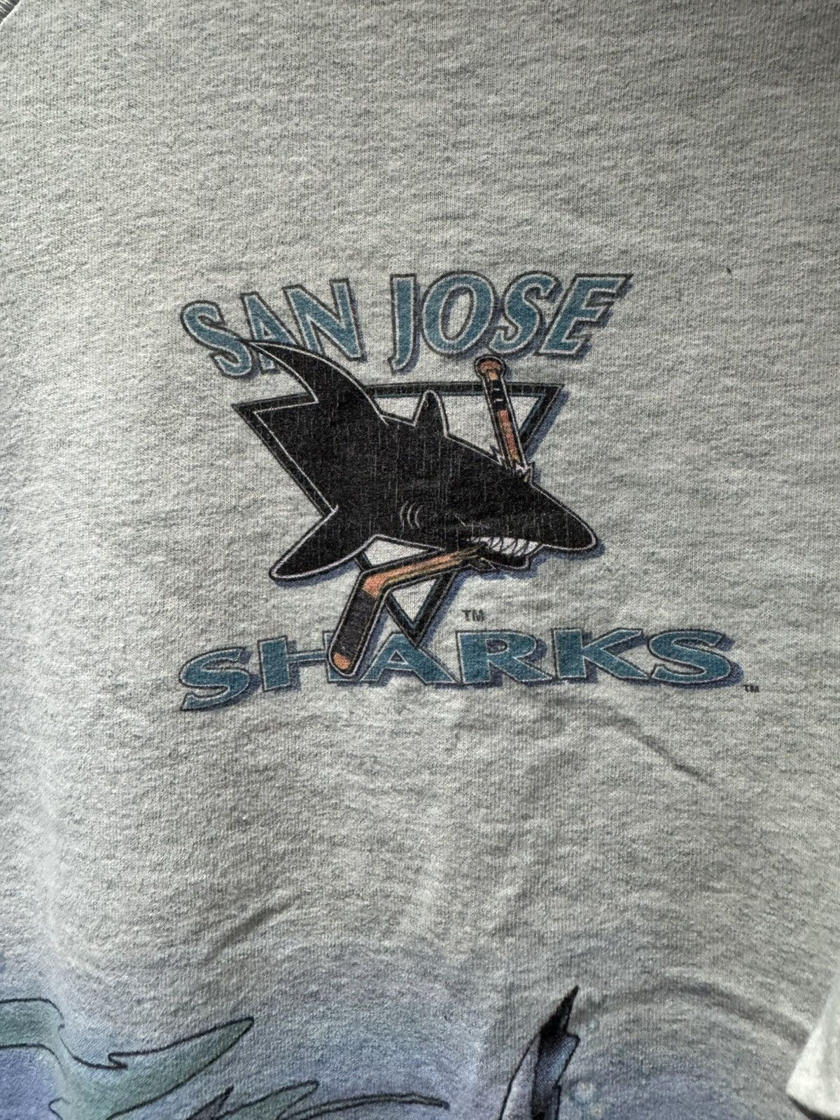 Salem Sportswear Vintage Salemsportsware San Jose Sharks Tee XL Grey Printed Size US XL / EU 56 / 4 - 3 Thumbnail