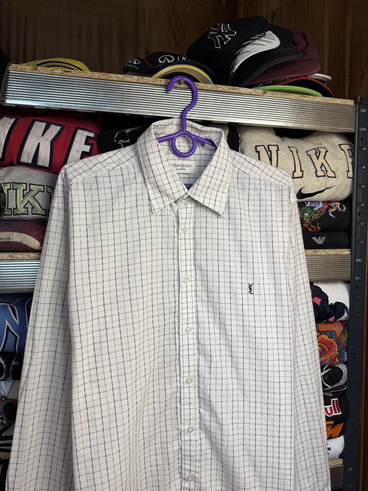 Vintage Striped YSL Shirt Summer Yves Saint Laurent Shirt Size US L / EU 52-54 / 3 - 3 Thumbnail