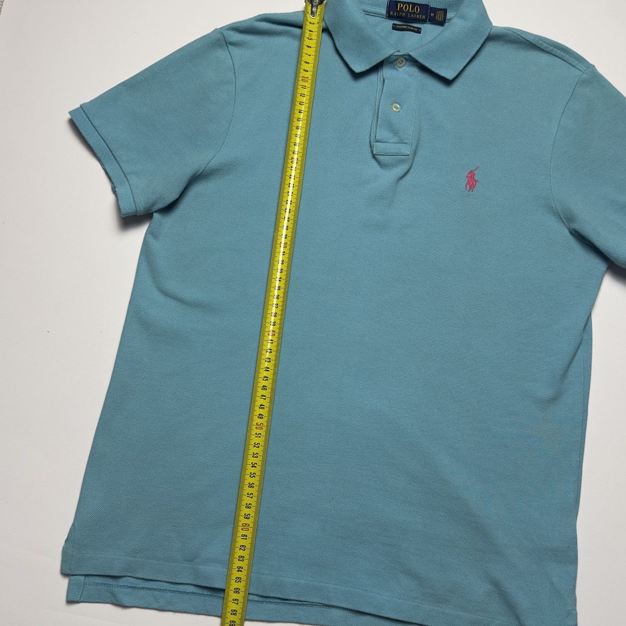 Polo Ralph Lauren Polo Ralph Lauren Custom Slim Fit Pique Polo Turquoise M Size US M / EU 48-50 / 2 - 11 Thumbnail