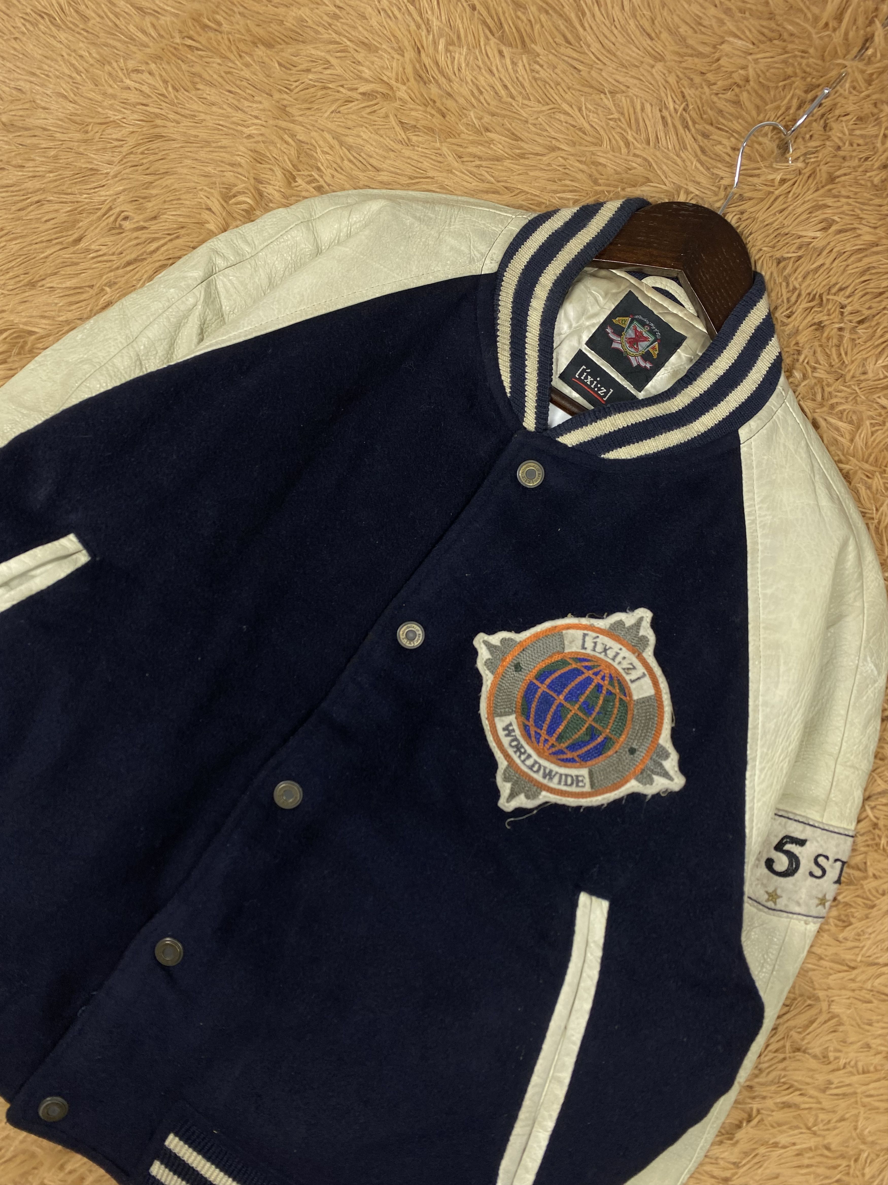 Vintage Vintage Japanese Brand Leather Sleeve Varsity Jacket DJ0301 Size US M / EU 48-50 / 2 - 2 Thumbnail