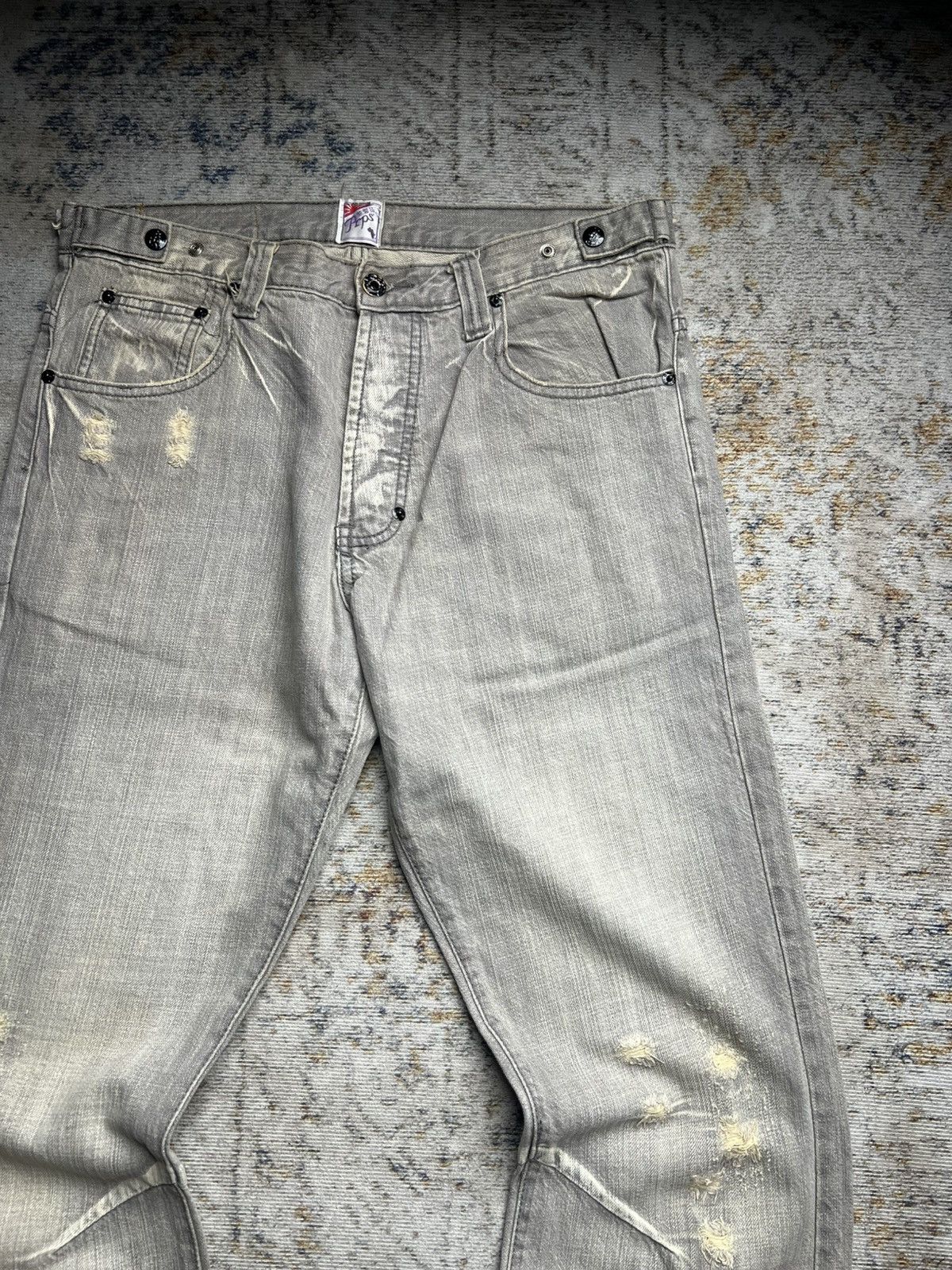 Tornado Mart PRPS Distressed Clawmark Flared Jeans Size US 32 / EU 48 - 4 Thumbnail