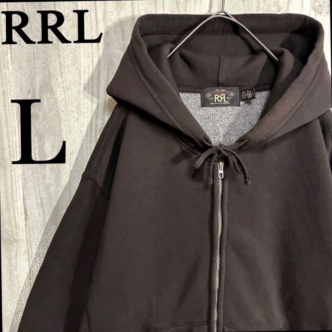 Ralph Lauren RRL RALPH LAUREN Hoodie Men's Side Zip-Up Full Zip Brown Size L Solid casual Used Size US L / EU 52-54 / 3 - 2 Thumbnail
