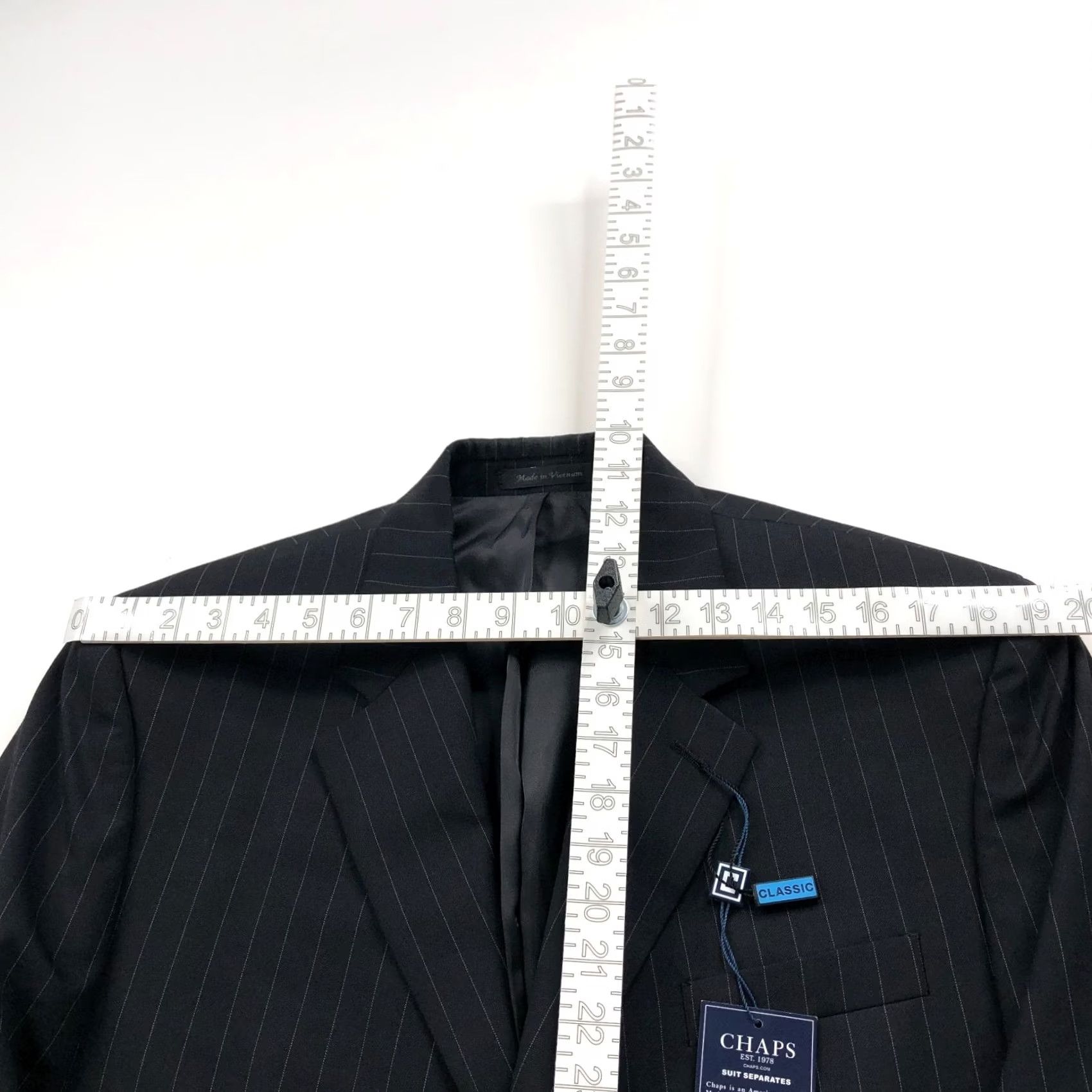 Chaps Chaps Suit Jacket Navy Pinstripe Wool 42 Long Wool Read Mens Coat & Suit Jacket With Inner Pockets Size 42R - 6 Thumbnail