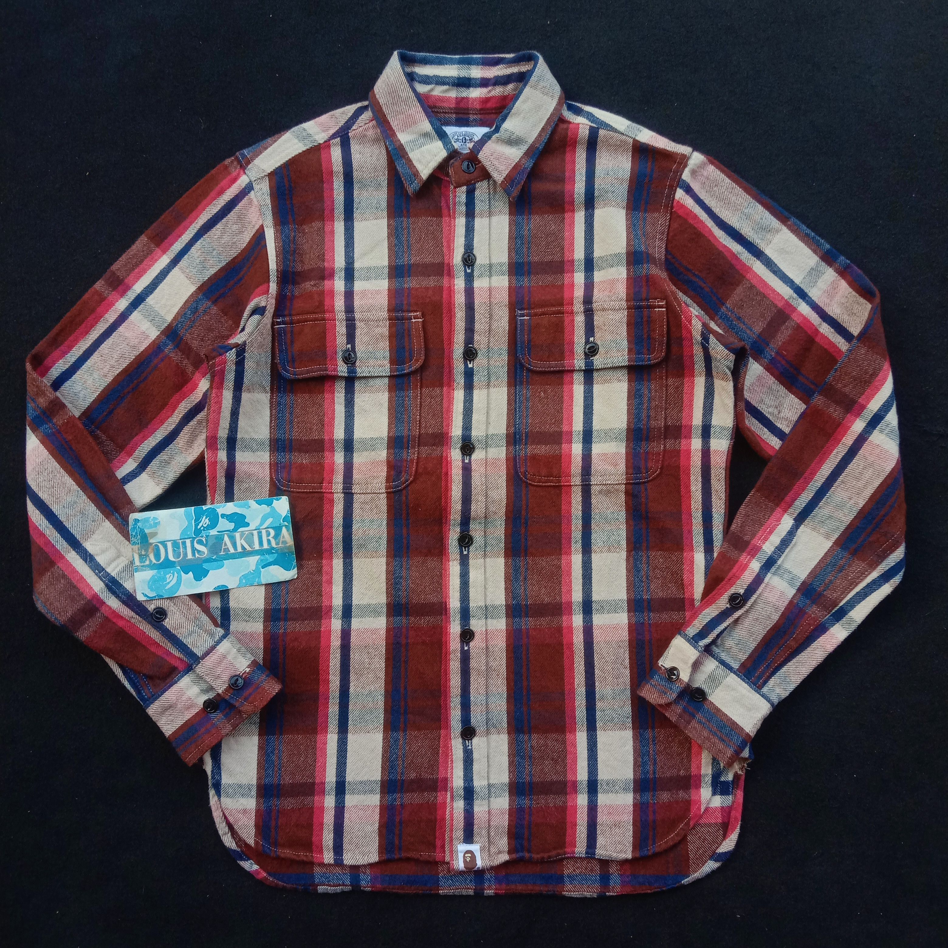Bape 2013 Bape Check Fannel Shirt Button Up Size US S / EU 44-46 / 1 - 1 Thumbnail
